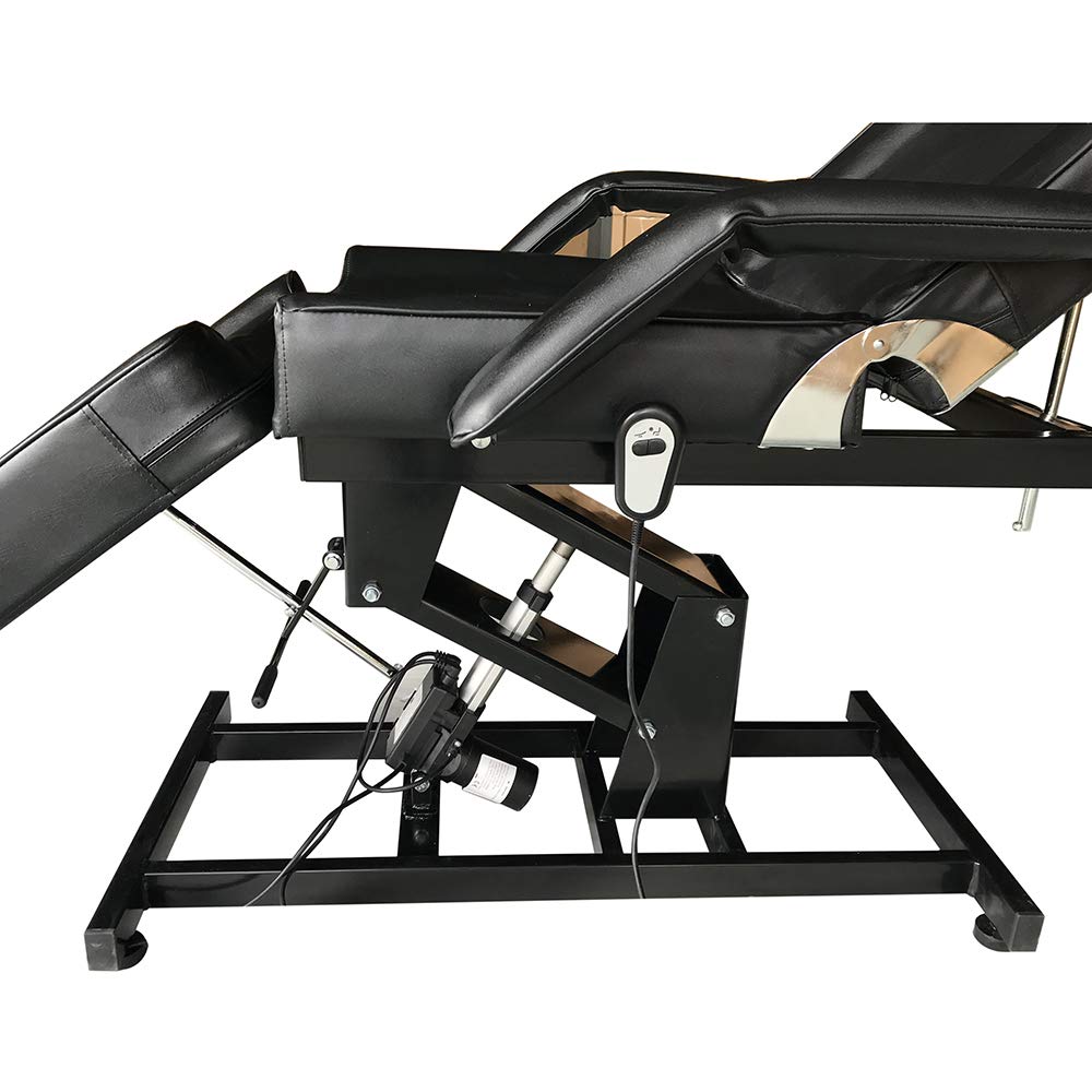 PALDIN 3-Section Adjustable Electric Massage Table - Professional Salon Recliner for Facial, Tattoo & SPA Treatments - Includes 2 Packages (White/Black) - Perfect for Beauty Clinics, Home Massage & Relaxation Therapy