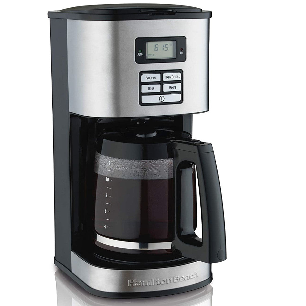 Hamilton Beach 12 Cup Coffee Maker - Programmable Drip Coffee Machine with Auto Shutoff, Blemished Packaging (Full Warranty) - Model 49618 - Perfect for Home, Office, or Kitchen Use