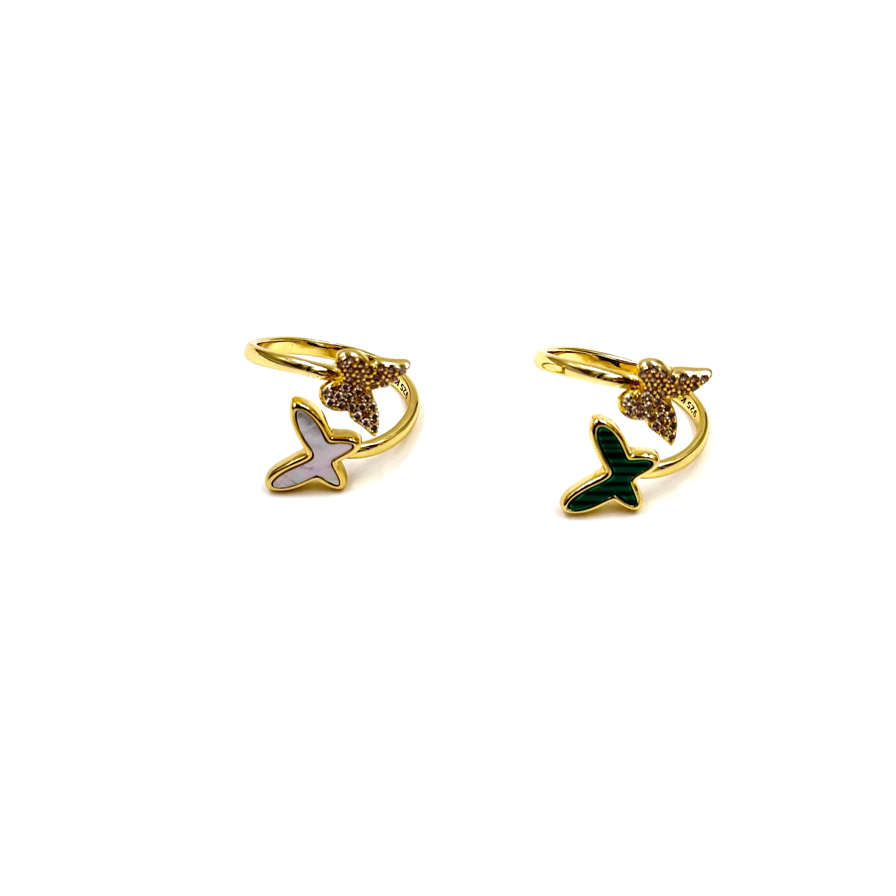 Sterling Silver Gold Plated Double Butterfly Ring for Women - Elegant Jewelry Gift for Birthday, Anniversary & Valentine's Day - Perfect for Everyday Wear & Special Occasions