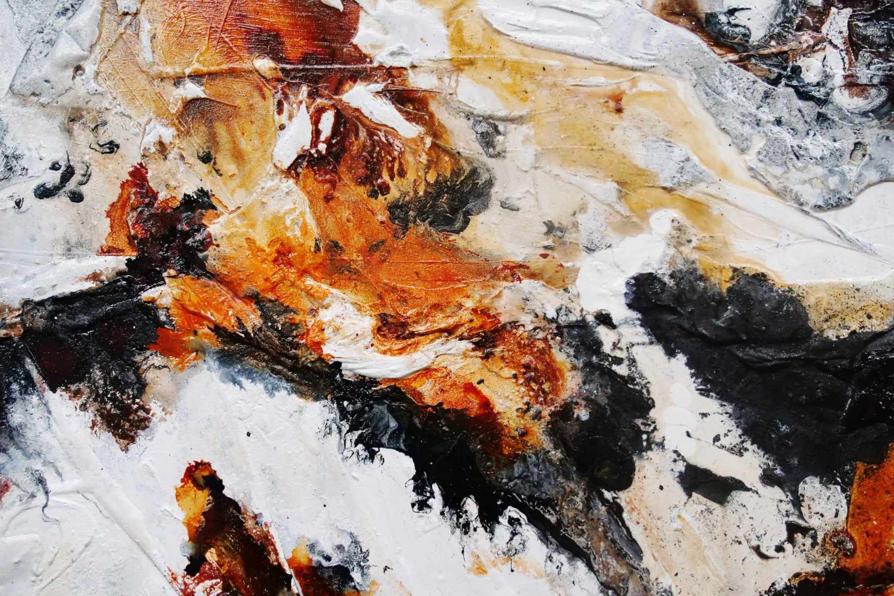 240cm x 100cm Brown White Textured Abstract Floating Canvas Art - Modern Wall Decor for Living Room, Bedroom & Office