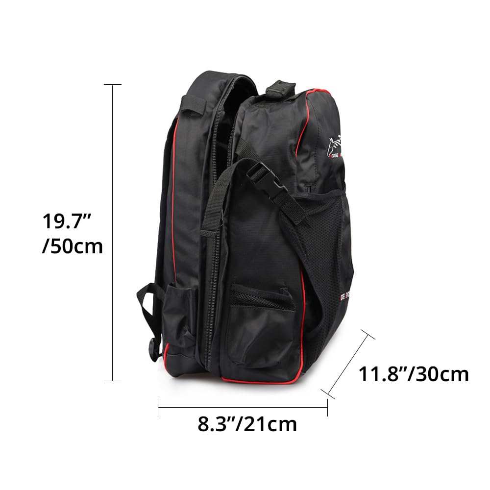 UNISTRENGH Professional Equestrian Backpack - Waterproof Horse Riding Boot & Helmet Storage Bag with Hat Compartment | Unisex Riding Gear for English Boots & Show Equipment | Perfect for Horse Shows, Trail Rides & Stable Organization