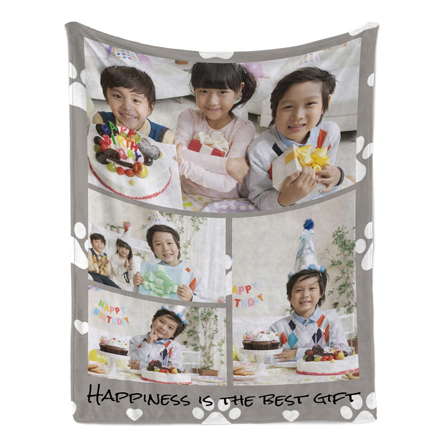 Custom Photo Blankets Personalized with Pictures & Text - 50x40 Inch Soft Fleece Throw Blanket for Kids, Adults, Family Gifts | Anniversary, Birthday, Christmas Souvenir | Cozy Home Decor, Couch & Bed Use