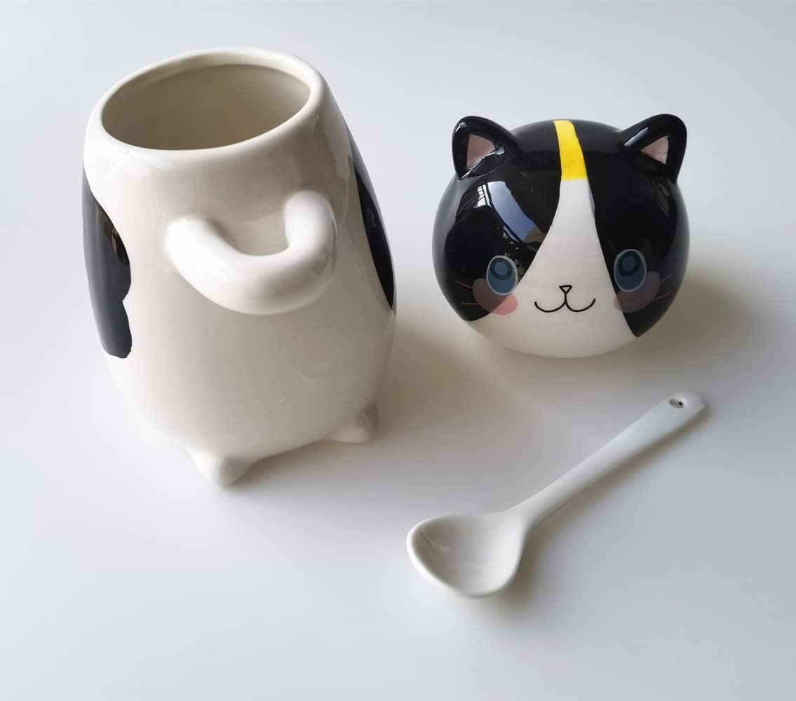 Floette Cute Cat Ceramic Coffee Mug - 12oz Novelty Tea Cup with Cat Design - Perfect Gift for Cat Lovers, Cat Owners & Coffee Enthusiasts - Ideal for Home, Office, Gifts & Cat-Themed Parties (A02)