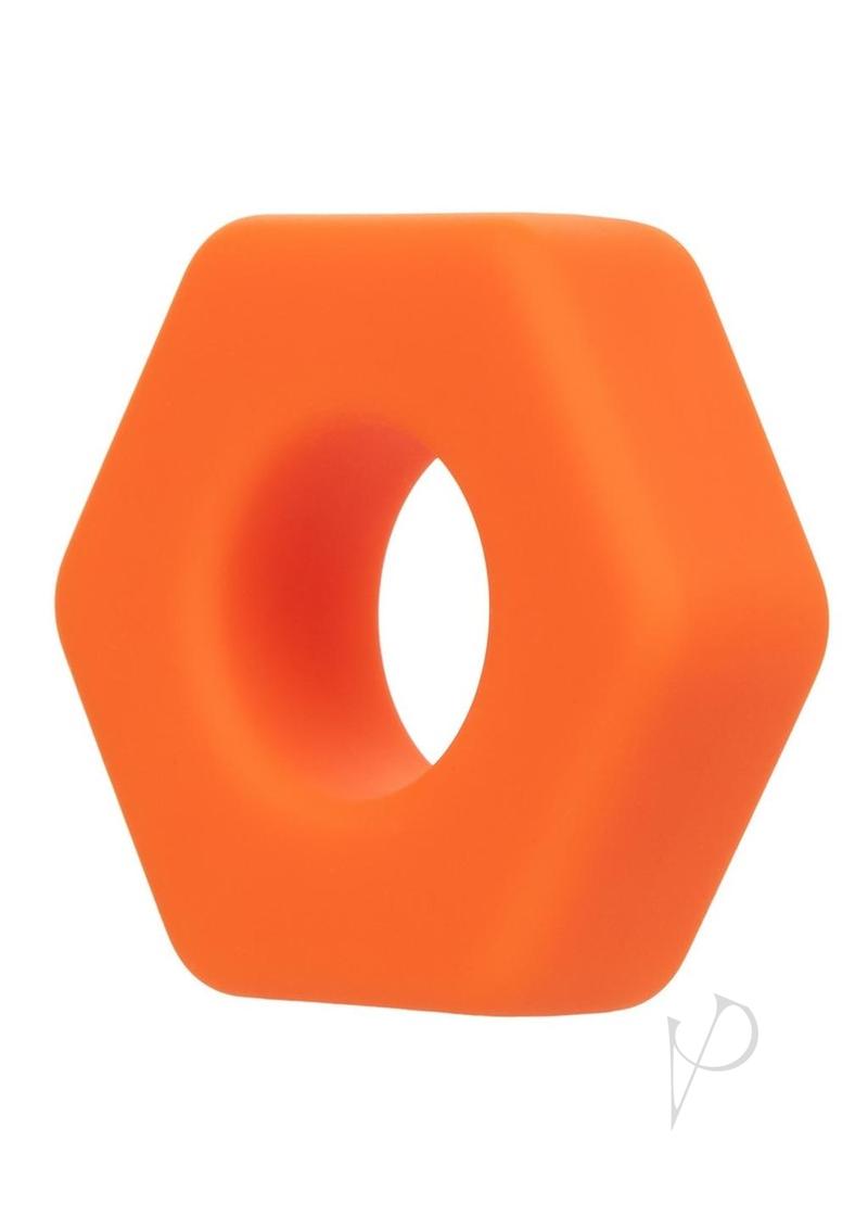 Alpha Liquid Silicone Prolong Sexagon Cock Ring - Orange | Premium Stretchy Penis Ring for Enhanced Pleasure & Longer Performance | Perfect for Couples Play & Solo Exploration