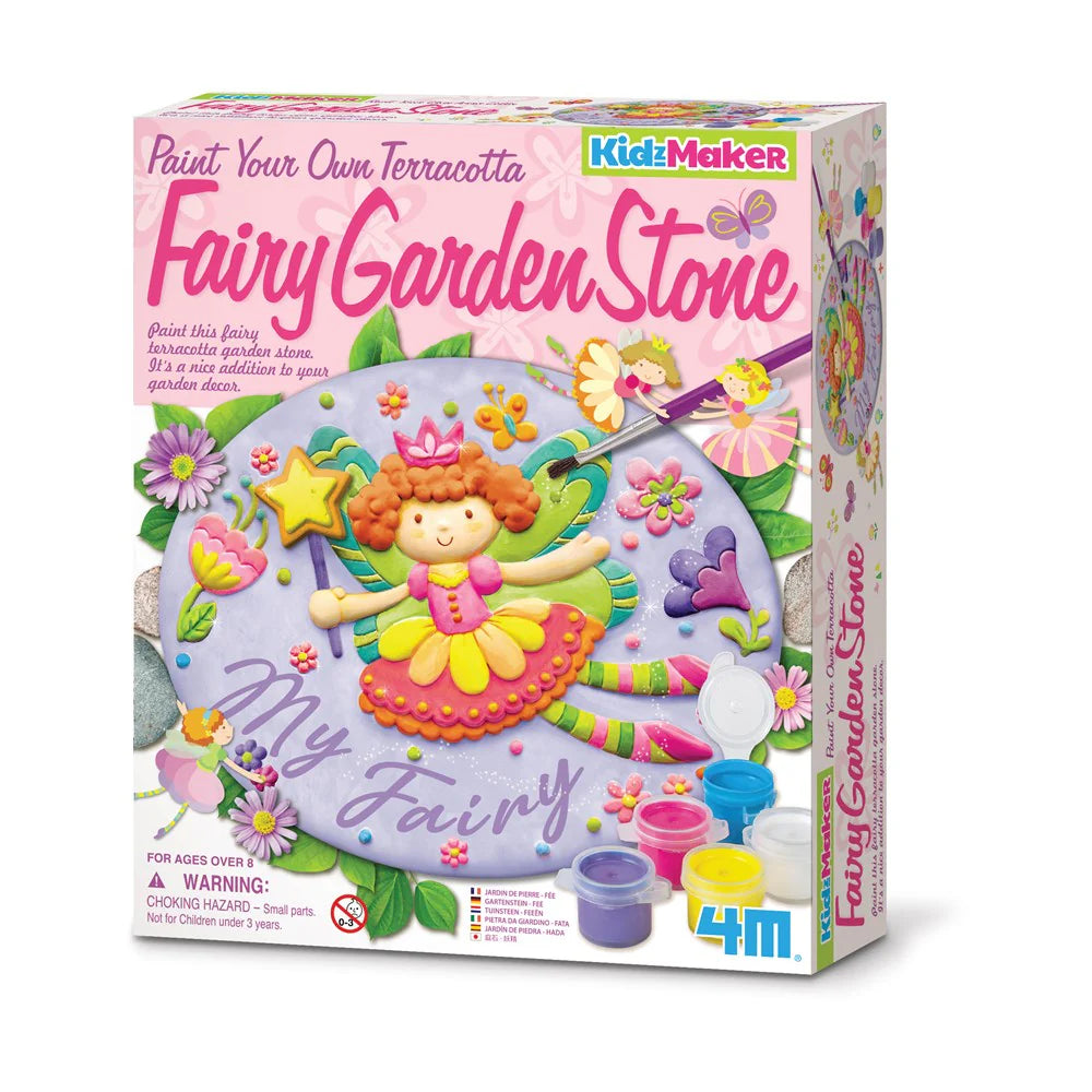 4M KidzMaker Fairy Garden Stone Kit - DIY Craft for Kids, Creative Fairy Garden Decor - Perfect for Indoor & Outdoor Play, Birthday Gifts, and Imaginative Storytelling