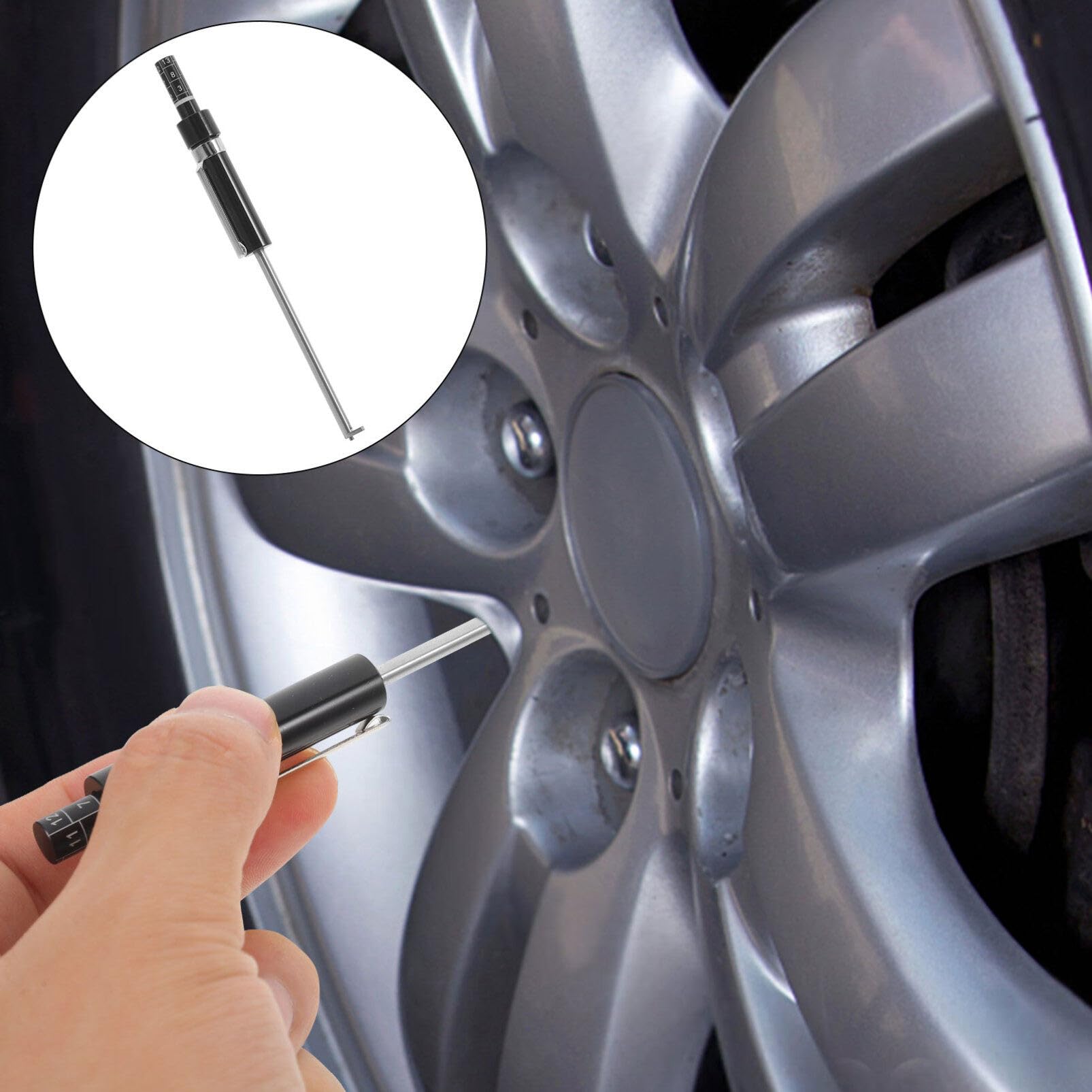 Brake Pad Thickness Gauge Tool - Digital & Analog Measuring Device for Auto Brake Shoes with Scale - Professional Brake Pad Tester for Mechanics & DIY - Perfect for Car Maintenance & Safety Inspection