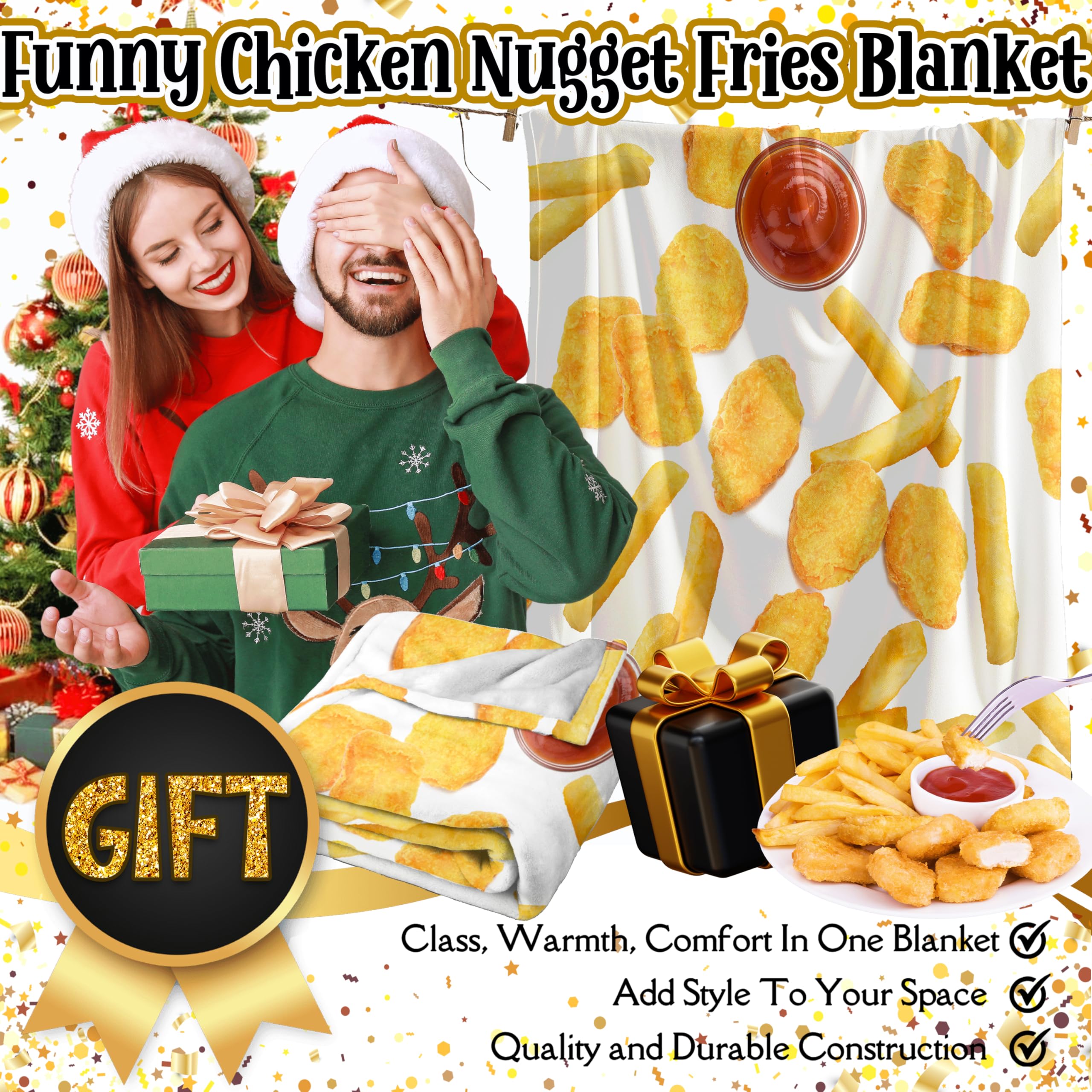 Super Soft Chicken Nuggets & French Fries Blanket - 80