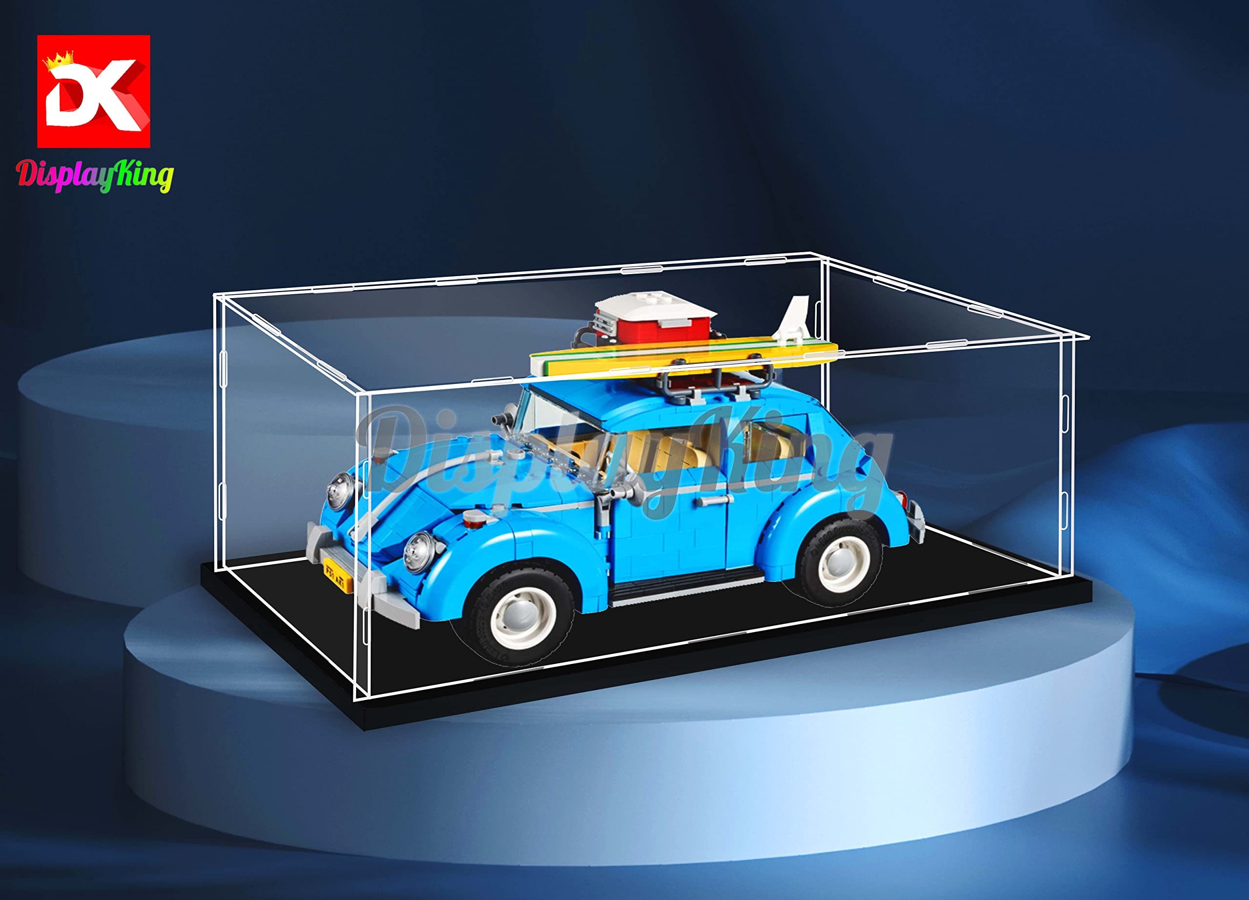 3mm Thick Acrylic Display Case for Volkswagen Beetle 10252 Model - Perfect for Showcasing & Protecting Your LEGO Car Collection at Home or Office