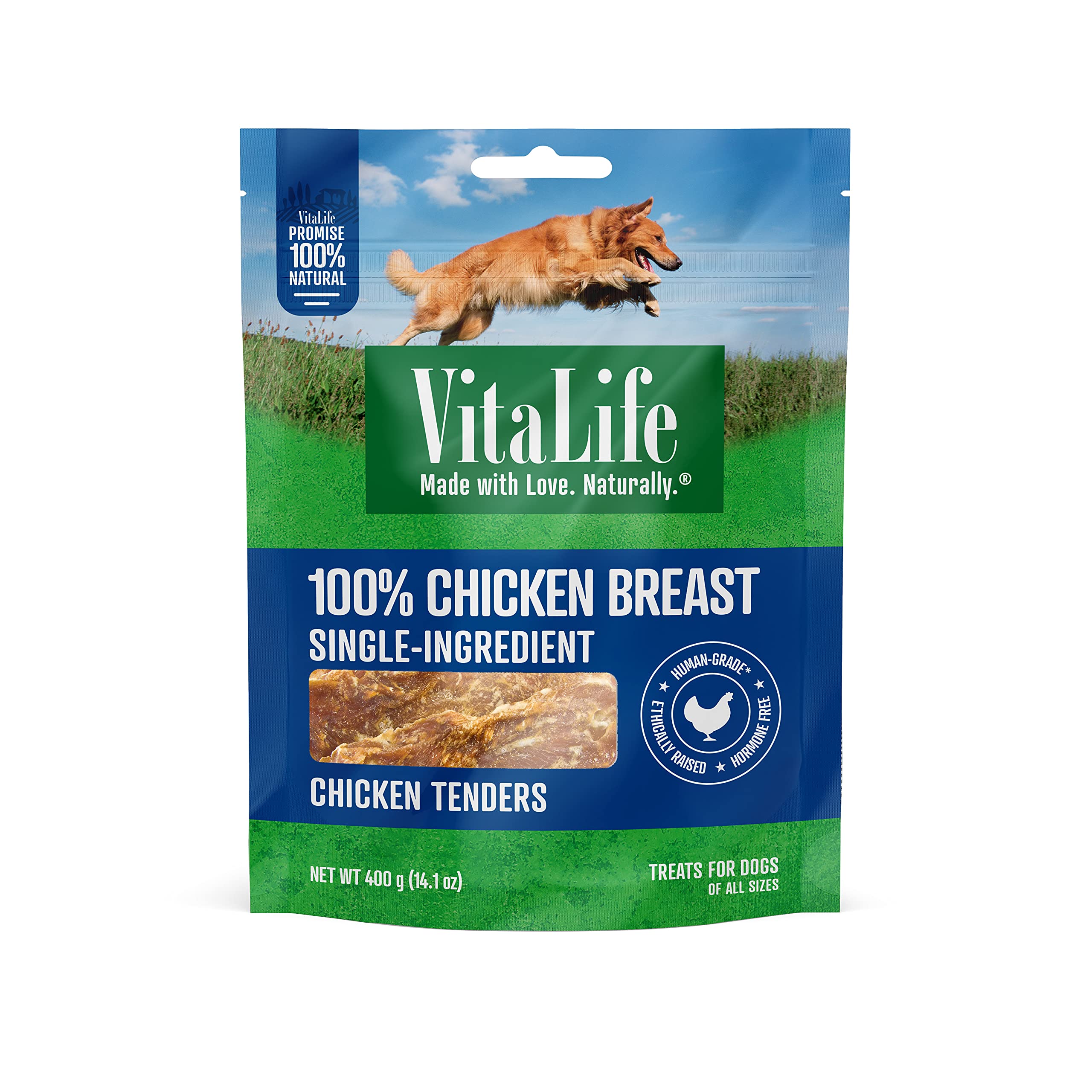 Natural Grain-Free Chicken Jerky Dog Treats - 14.1 oz | High-Protein Training Snacks & Healthy Rewards for Small & Large Dogs | Perfect for Outdoor Adventures & Daily Training