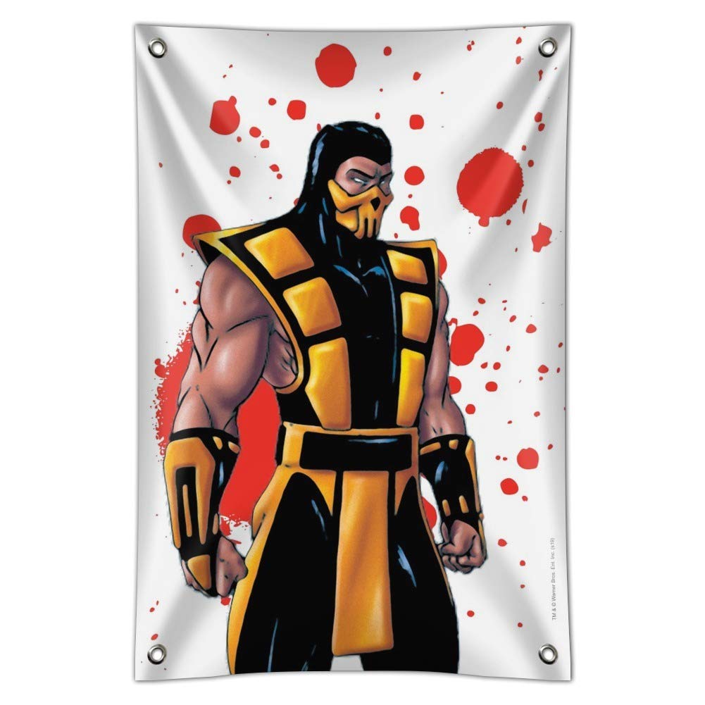 Mortal Kombat Klassic Scorpion Metal Wall Art Sign - Home, Office & Gaming Room Decor - Perfect for Gamers & Fans - Durable & Stylish Wall Decor for Man Cave, Bedroom or Game Room