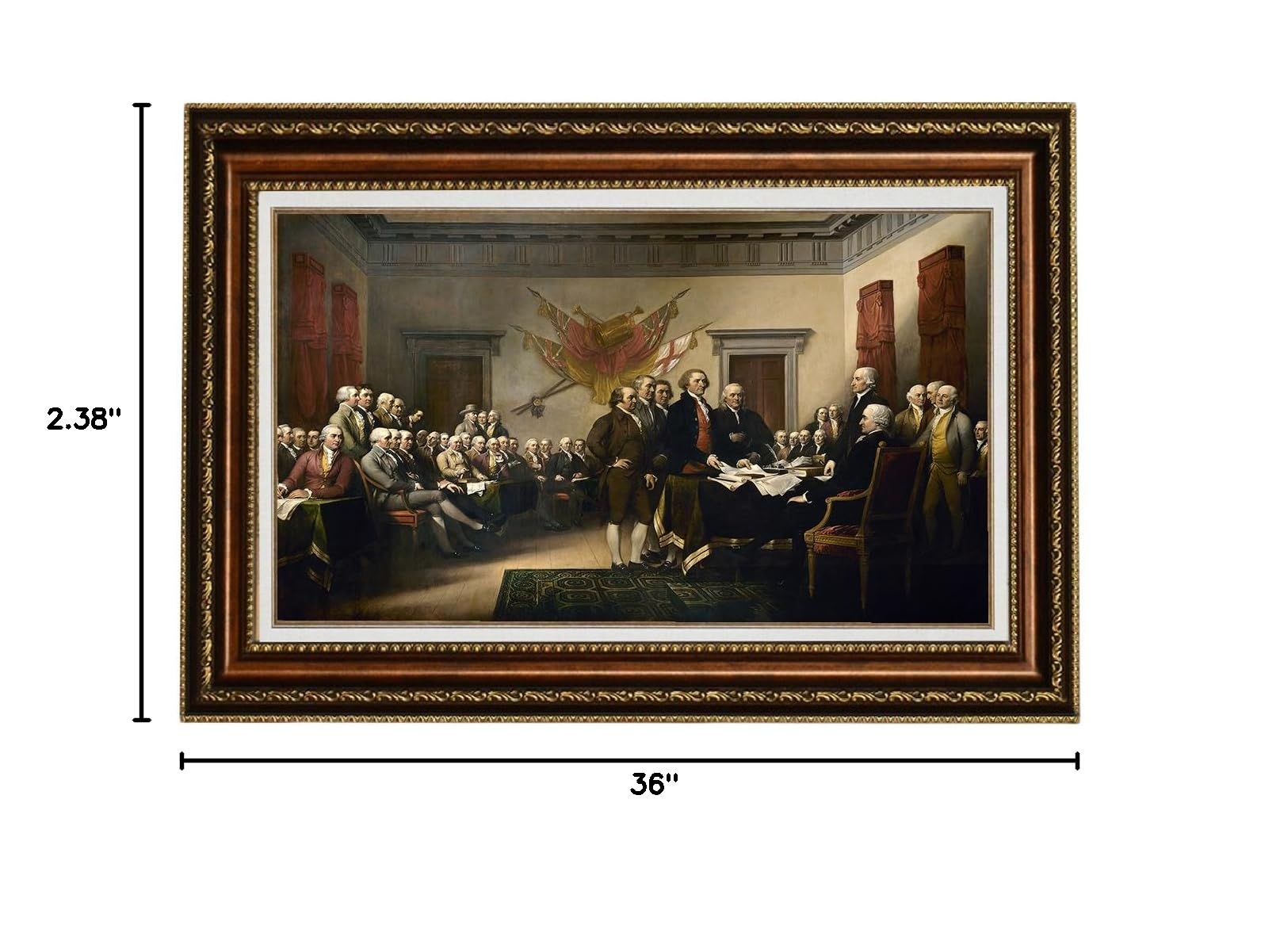 ELITEART John Trumbull Declaration of Independence Oil Painting Reproduction - 26x36 Inch Framed Giclee Canvas Wall Art for Home & Office Decor | Historic American Artwork