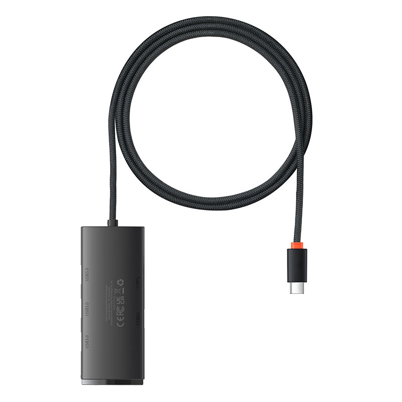 Baseus Lite Series 4-in-1 USB C Hub Adapter with 4 USB 3.0 Ports & 1 Meter Cable - Perfect for MacBook, Chromebook, Laptop & Desktop Connectivity