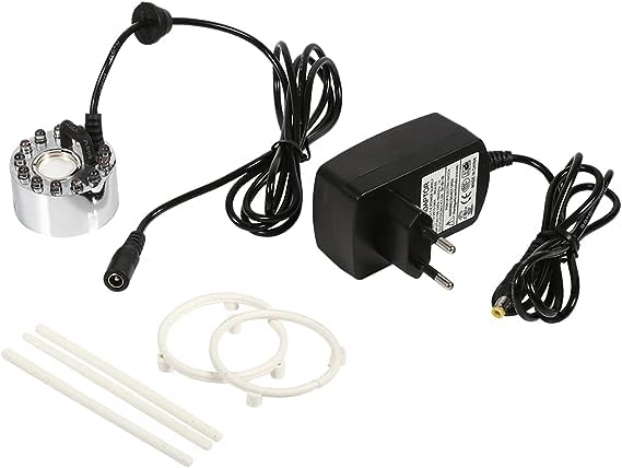 24V Color Changing Ultrasonic Mist Maker - 12 LED Water Fountain Pond Atomizer & Air Humidifier for Home, Office, Garden (Adapter Not Included) | Perfect for Indoor Decor, Aromatherapy, and Outdoor Water Features