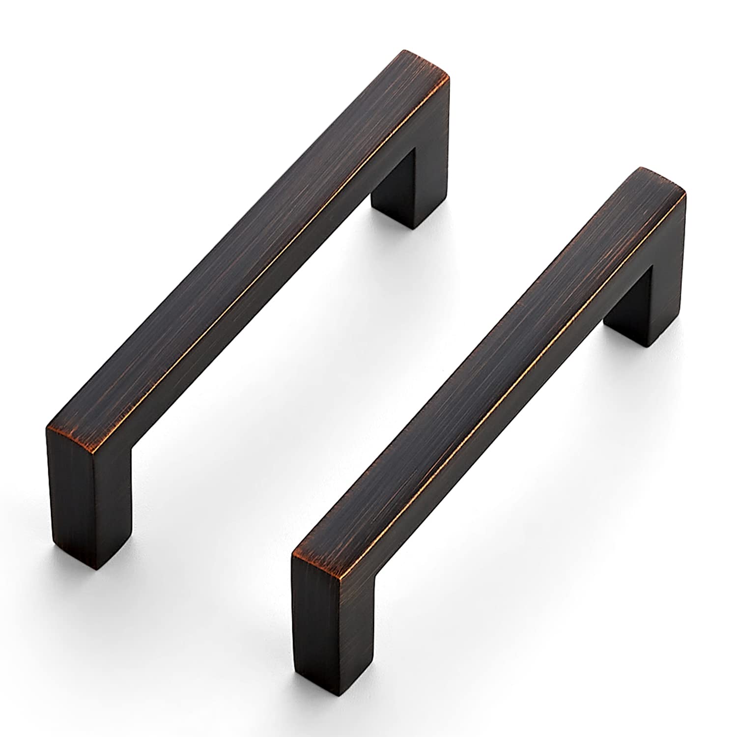 10 Pack Solid 3 Inch Center to Center Slim Square Bar Drawer Handles - Oil-Rubbed Bronze Cabinet Pulls for Kitchen, Bathroom & Furniture (Modern Hardware Upgrade)