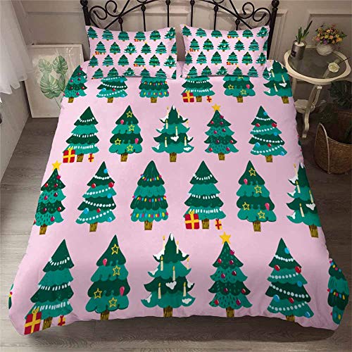 3D Christmas Print Kids Bedding Set - King Size Duvet Cover with Pillowcases | Soft Holiday Themed Bedclothes for Children's Room | Perfect for Christmas Decor & Cozy Winter Nights (US King Size)