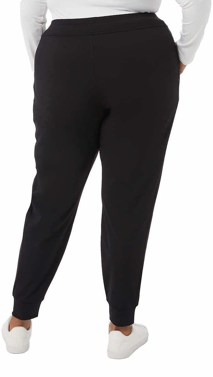 32 Degrees Heat Women's Midweight Tech Commuter Jogger Pants - Soft Thermal Fleece Lined, Moisture Wicking & Stretchable for Winter Running, Yoga, Travel & Lounge Wear