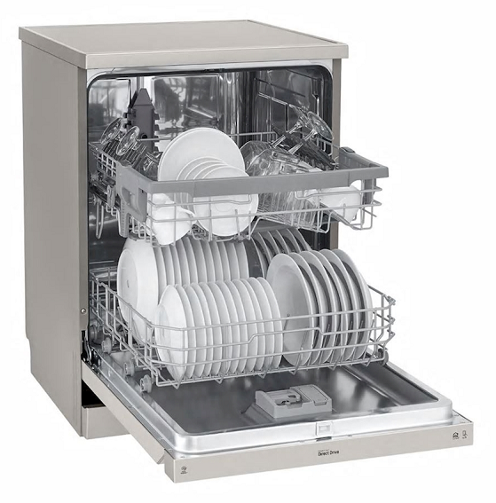 LG 14 Place Setting Silver Dishwasher - Energy Efficient & Quiet for Large Families | Perfect for Kitchens with Heavy Dishwashing Needs