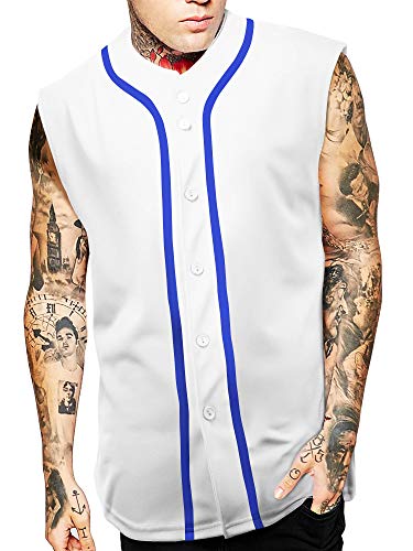 Men's Button Down Sleeveless Baseball Jersey - Athletic Softball Tank Top for Sports & Casual Wear - Breathable Performance Shirt for Summer Games & Outdoor Activities