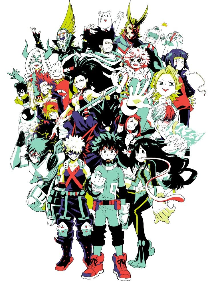 My Hero Academia Anime Characters Men's White Graphic T-Shirt - Casual Wear & Cosplay for Anime Fans