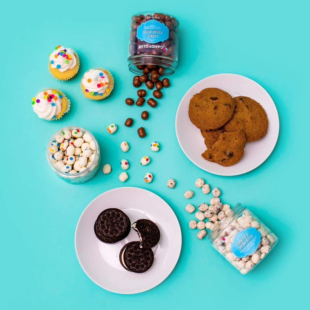 Gourmet Cookie Dough Bites - Vanilla with Chocolate Chips & Milk Chocolate Coating | 6 oz Jar | Perfect for Gifts, Parties, Snacks & Candy Buffets | Delicious Dessert for Birthdays, Holidays & Office Treats