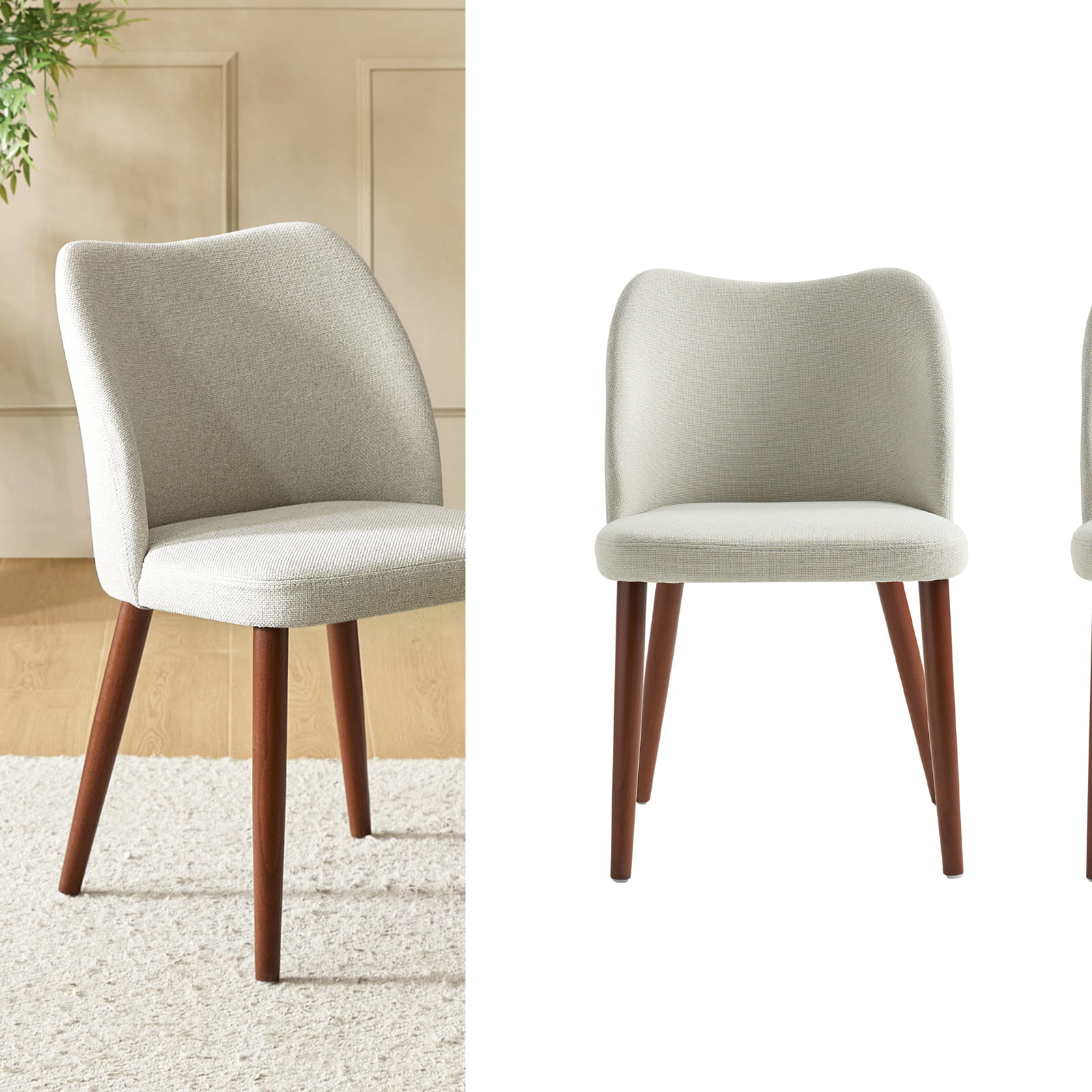 Mid Century Modern Upholstered Dining Chairs - Diana Collection | Stylish Upholstered Side Chairs for Kitchen, Dining Room & Office | Comfortable & Elegant Seating Solution