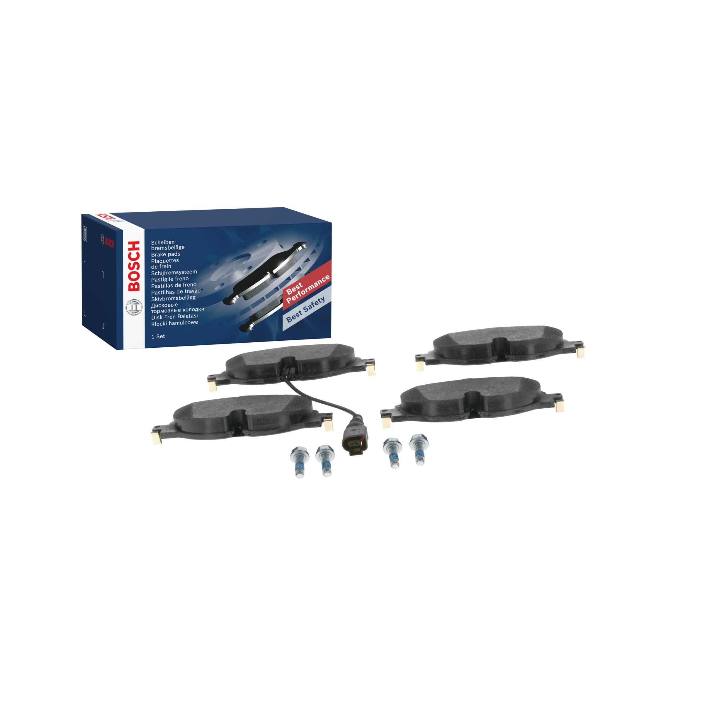 Bosch BP1505 Front Brake Pads Set of 4 - ECE-R90 Certified for Enhanced Safety & Performance - Perfect for Daily Commuting, City Driving & Highway Use