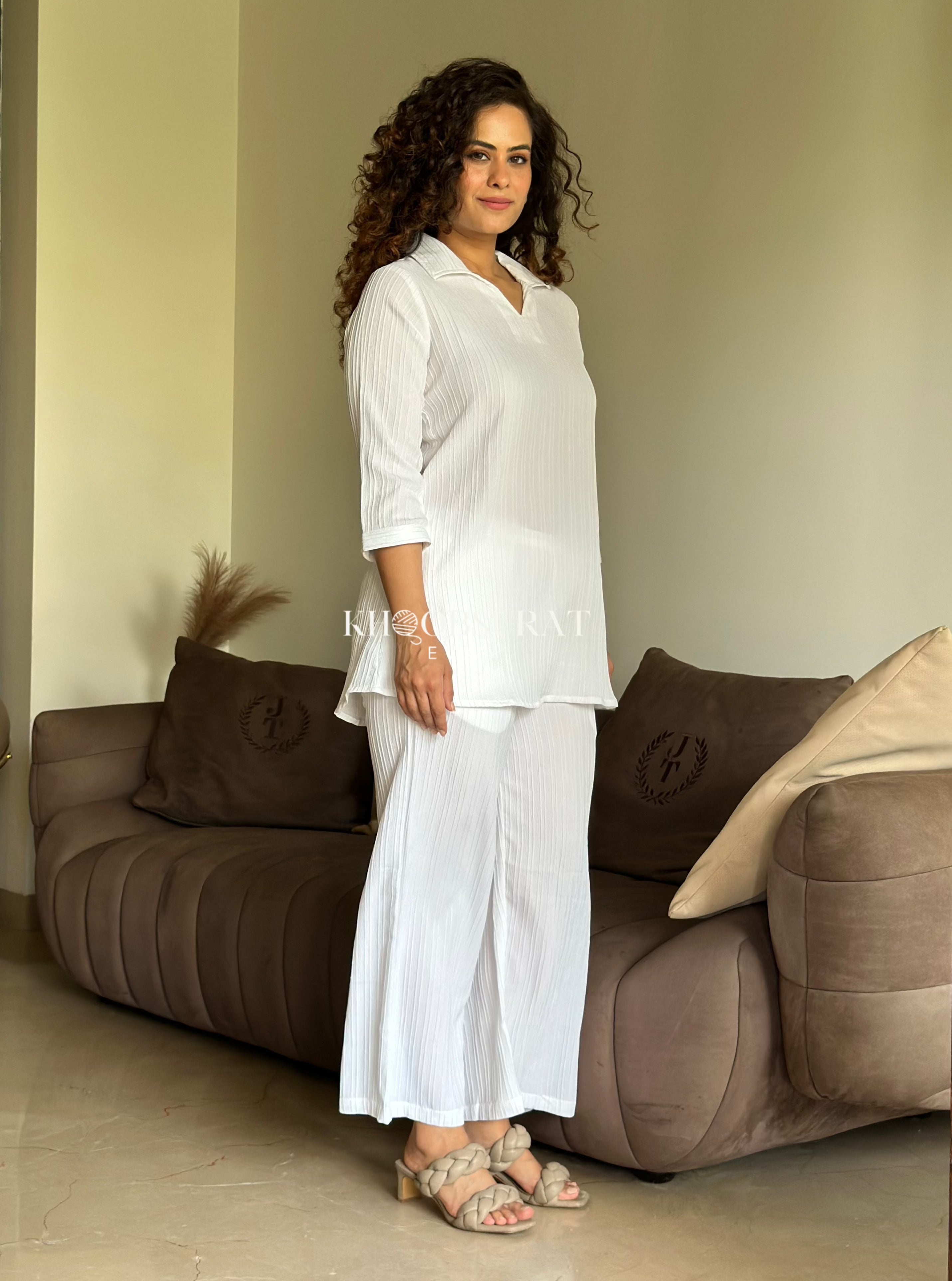 Stylish White Coord Set for Women - Perfect for Weekday Office Wear & Casual Outings | Trendy Matching Outfit for Work & Social Events