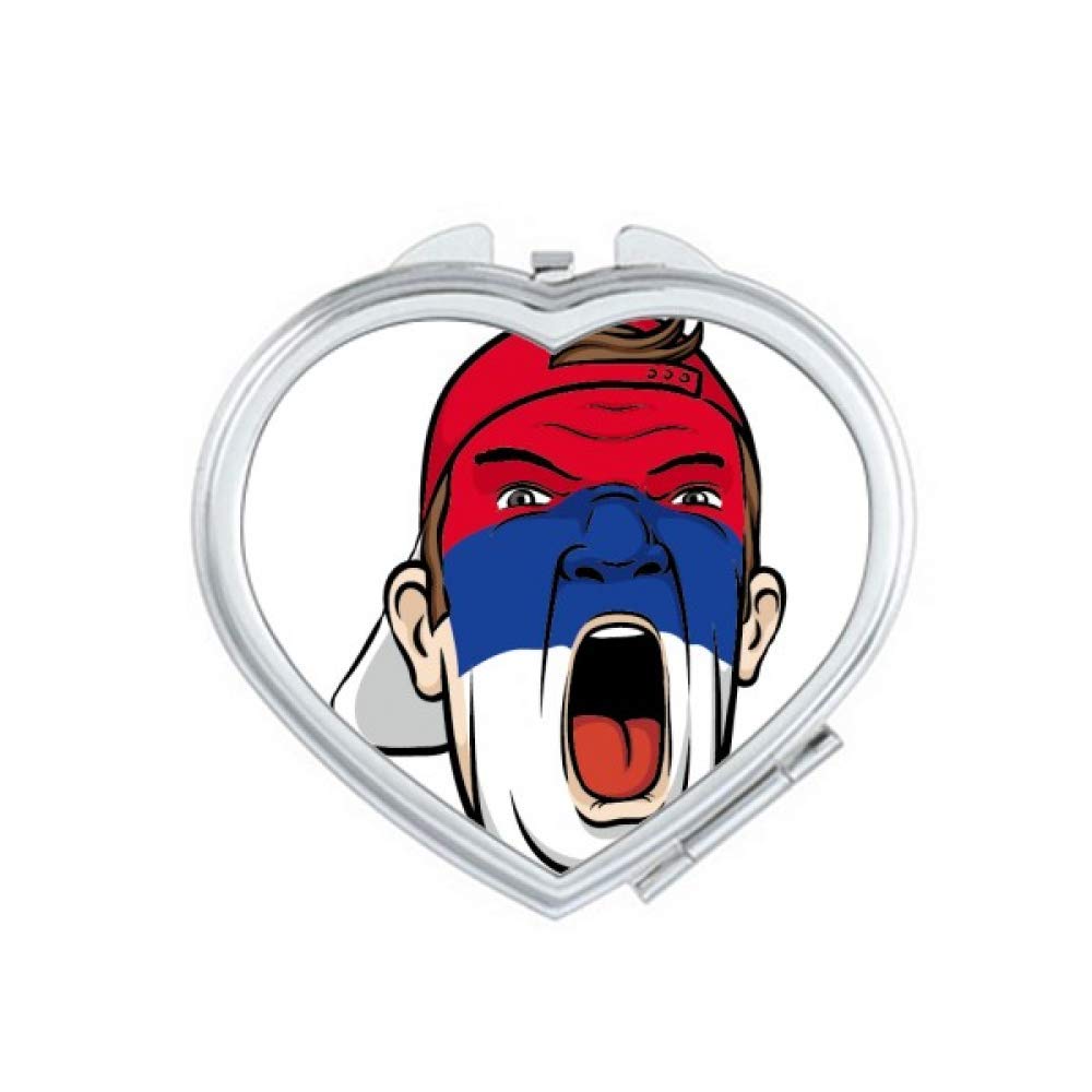 Serbia Flag Design Portable Travel Makeup Mirror with 10X Magnification - Handheld Pocket Mirror for Makeup, Grooming & Travel Essentials