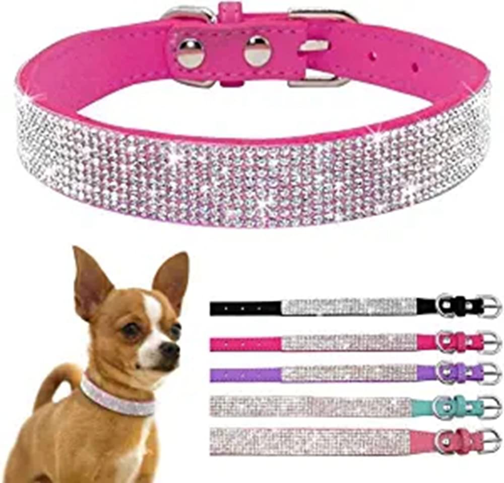 Sparkling Rhinestone Dog Collar for Small Dogs - Diamond Bling Pet Collar for Puppies, Cats, and Small Pets - Adjustable Sizes XS to Large - Perfect for Princess-Themed Parties, Pet Fashion Shows, and Special Occasions
