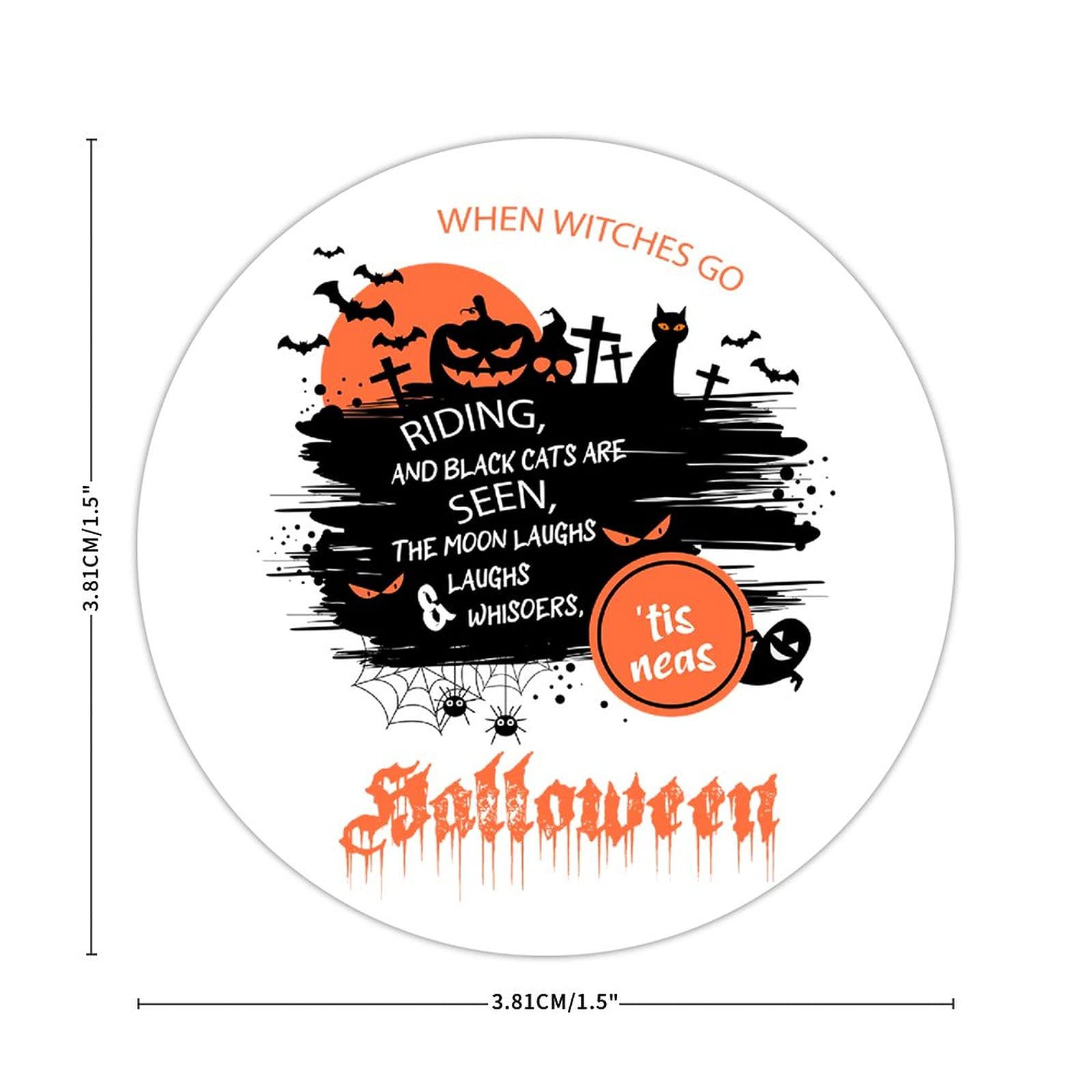 100 Pcs Halloween Stickers for Kids - Spooky Witch & Black Cat Stickers for Envelope Seals, Candy Bags, Party Decorations - Perfect for Halloween Crafts, Scrapbooking & Trick-or-Treat Favors