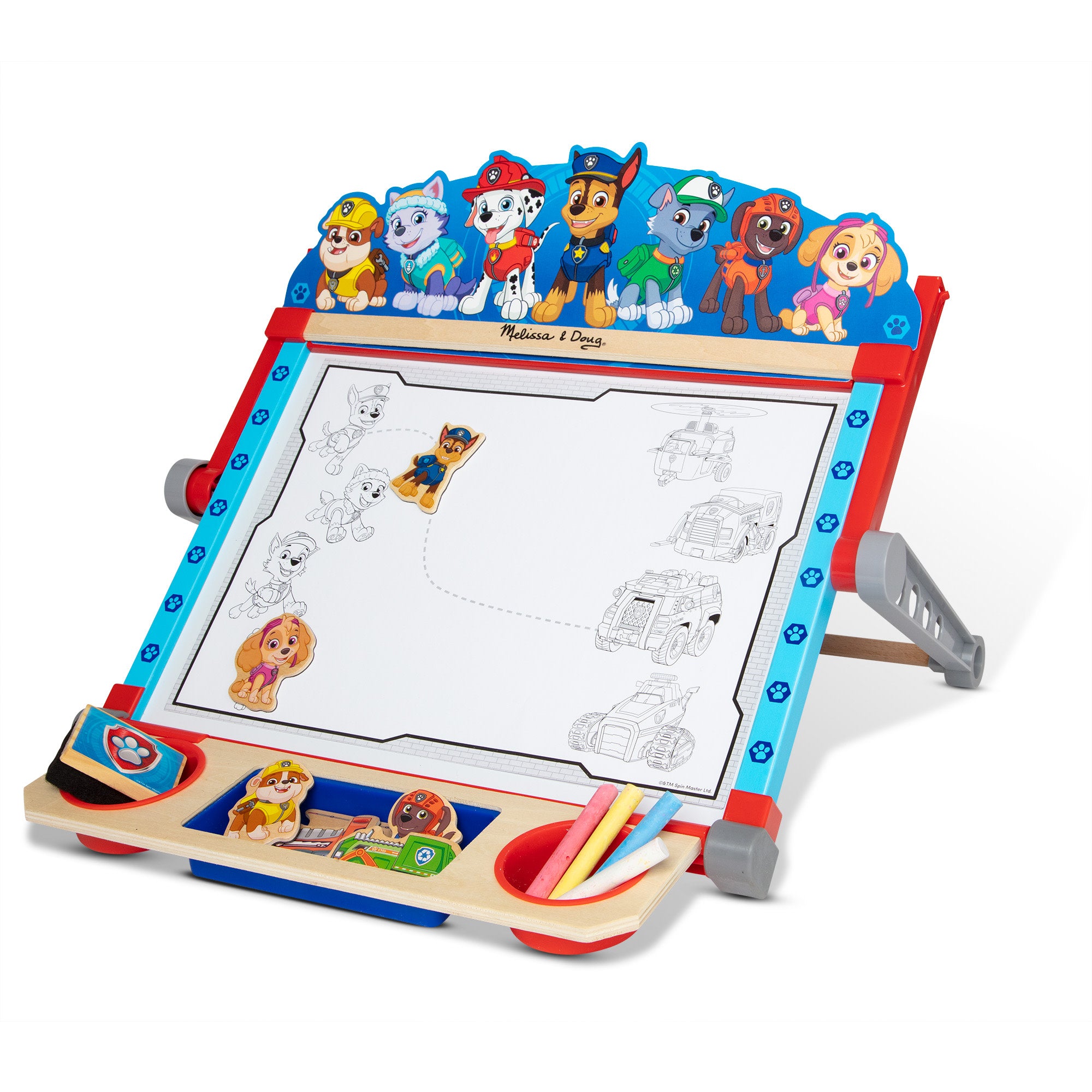 PAW Patrol Wooden Tabletop Art Center for Kids - Creative Drawing & Coloring Activity Desk with Storage | Perfect for Home, Classroom & Playroom