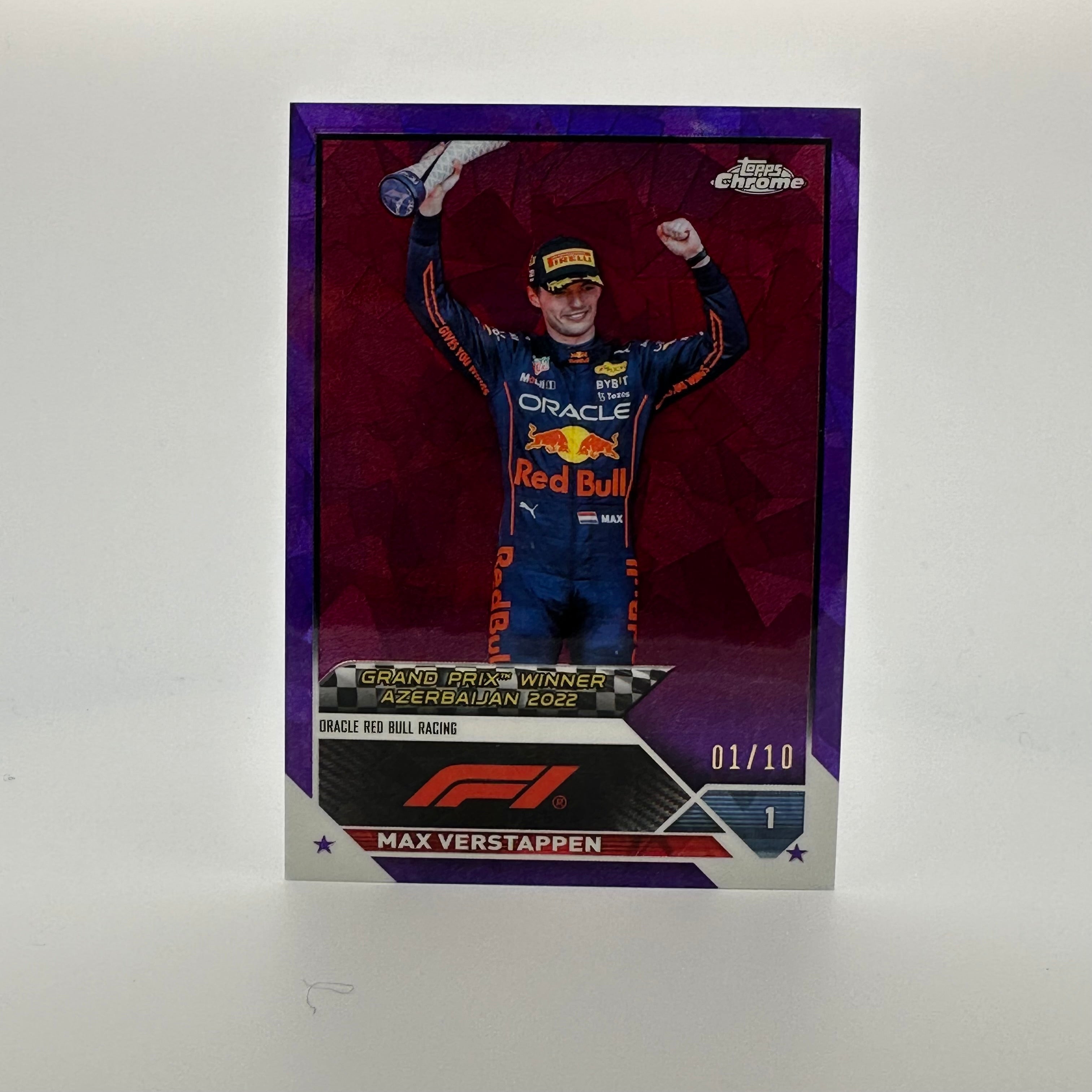 2023 Topps Chrome Sapphire F1 Purple Max Verstappen #151 1/10 Scale Racing Driver Card - Perfect for F1 Collectors, Racing Fans and Sports Memorabilia Enthusiasts