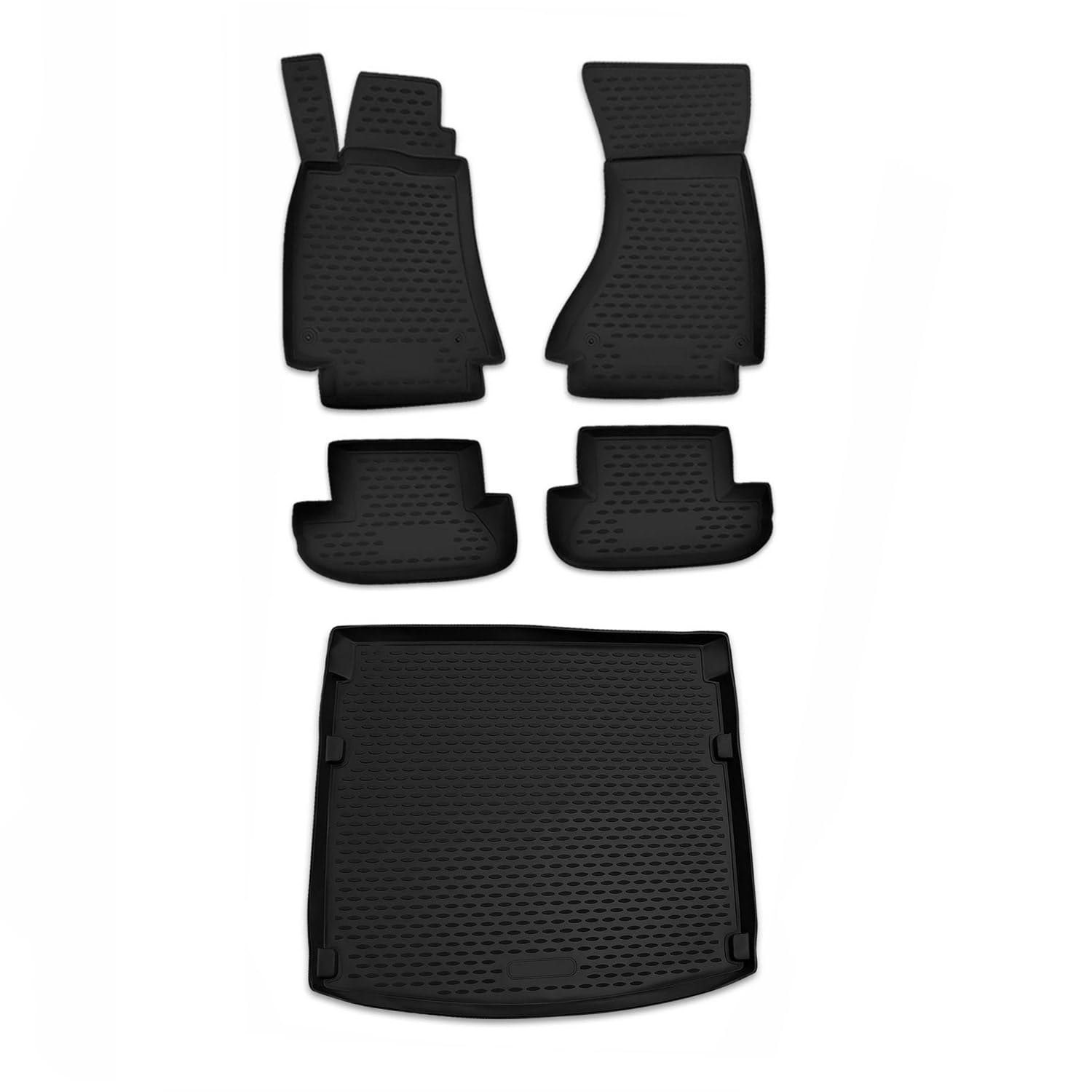 Premium Custom Fit All-Weather Floor Mats & Cargo Liner for Audi A4 Sedan (2009-2016) - 5-Piece Set in Black - Waterproof & Durable Protection for Car Interior - Perfect for Daily Commute, Road Trips & Outdoor Adventures
