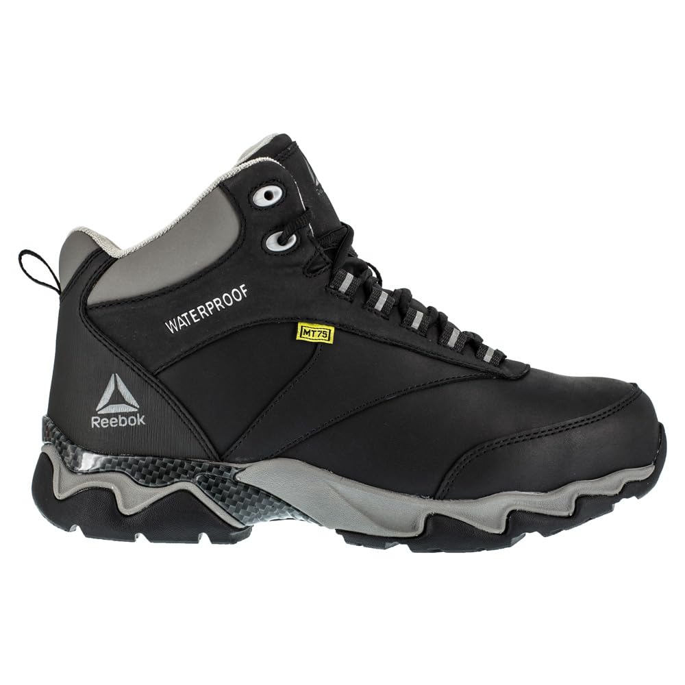 Reebok Women's 6-Inch Met Guard Safety Work Boots - Black, Size 11.5 Medium | Steel Toe, Slip Resistant, Electrical Hazard Protection for Construction, Warehouse & Industrial Work