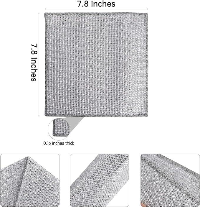 BiyoWood 10-Pack Reusable Non-Scratch Dish Washing Cloths - Multipurpose Kitchen Scrubber for Wet & Dry Cleaning - Gentle on Dishes & Cookware - Perfect for Daily Dishwashing, Pots, Pans & Countertops