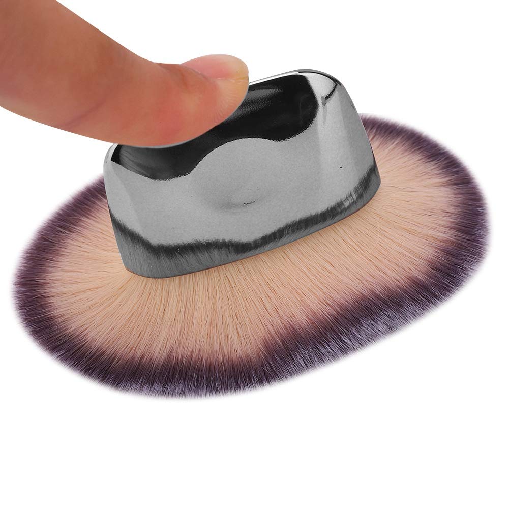 Premium Dual-Ended Makeup Brush - Soft Bristles for Loose Powder & Blush - Perfect for Liquid, Cream & Powder Cosmetics - Professional Beauty Tool for Flawless Blending (Silver) - Ideal for Everyday Makeup & Travel Touch-Ups