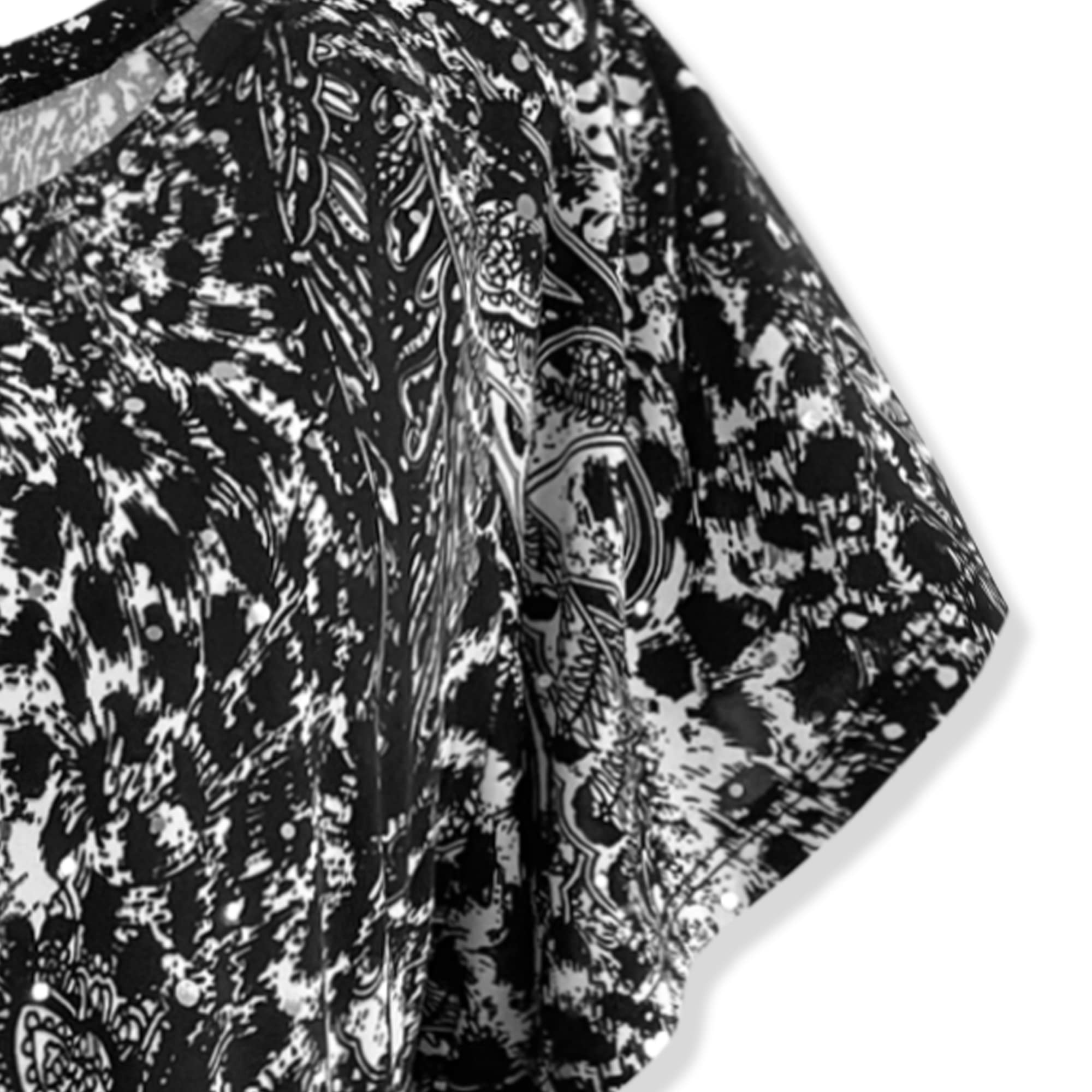 Black Flutter Sleeve Floral Tunic Top for Women | Casual Summer Outfit