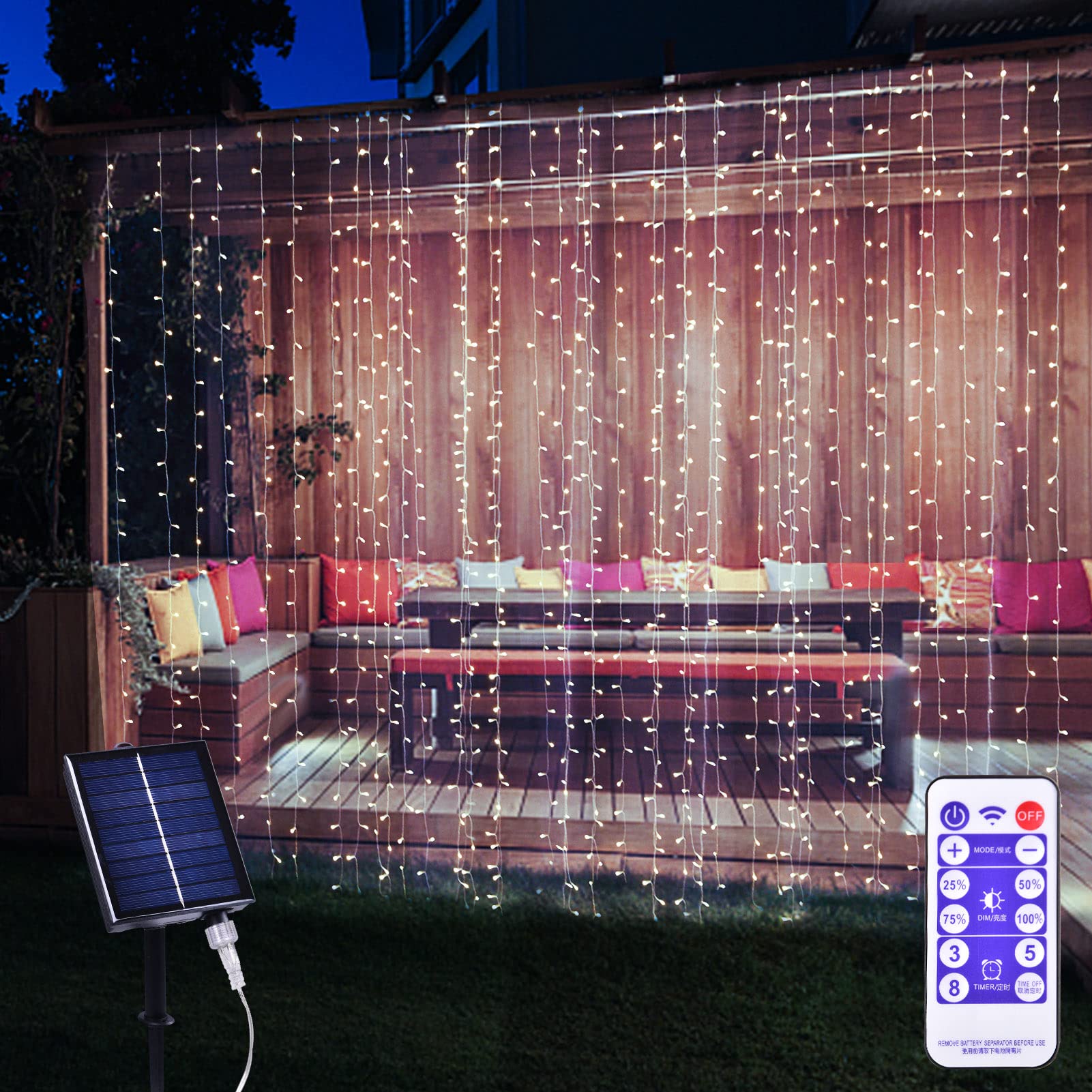 300LED Solar Fairy Lights - Waterproof Outdoor/Indoor String Lights with 8 Modes for Garden, Patio & Christmas Decor