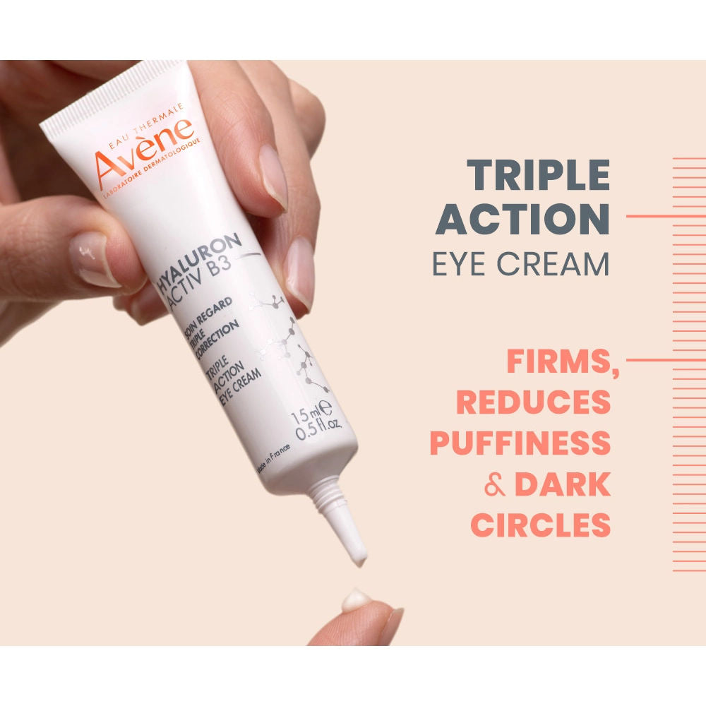 Hyaluron Activ B3 Triple Action Eye Cream for Dark Circles, Wrinkles & Puffiness - Anti-Aging Eye Treatment for Day & Night Use