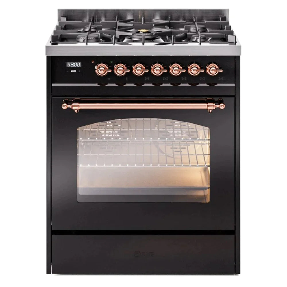 ILVE 30 Nostalgie II Series Freestanding Dual Fuel Range with 5 Sealed Burners - Professional Gas Stove & Electric Oven for Home Kitchen - Perfect for Baking, Roasting, and Family Cooking (Model UP30NMP)