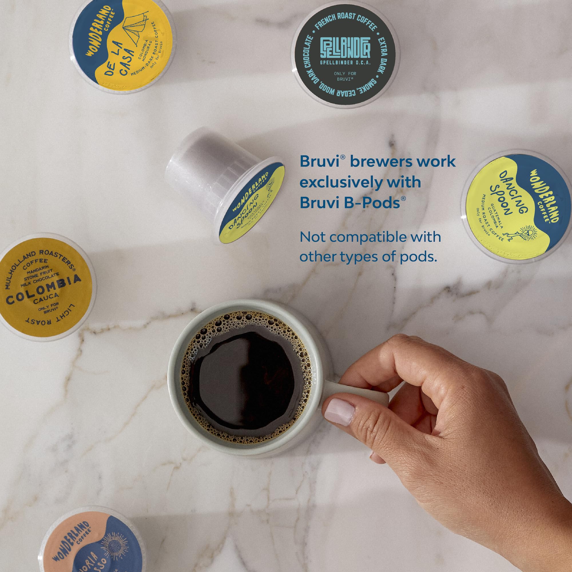 Premium Single-Serve Coffee Maker with 20 B-Pods - Compatible with Coffee & Espresso - Perfect for Home, Office or Travel Use