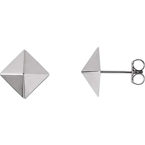 14K Rose Gold Pyramid Earrings for Women - Elegant Geometric Stud Earrings - Perfect for Everyday Wear, Parties & Special Occasions