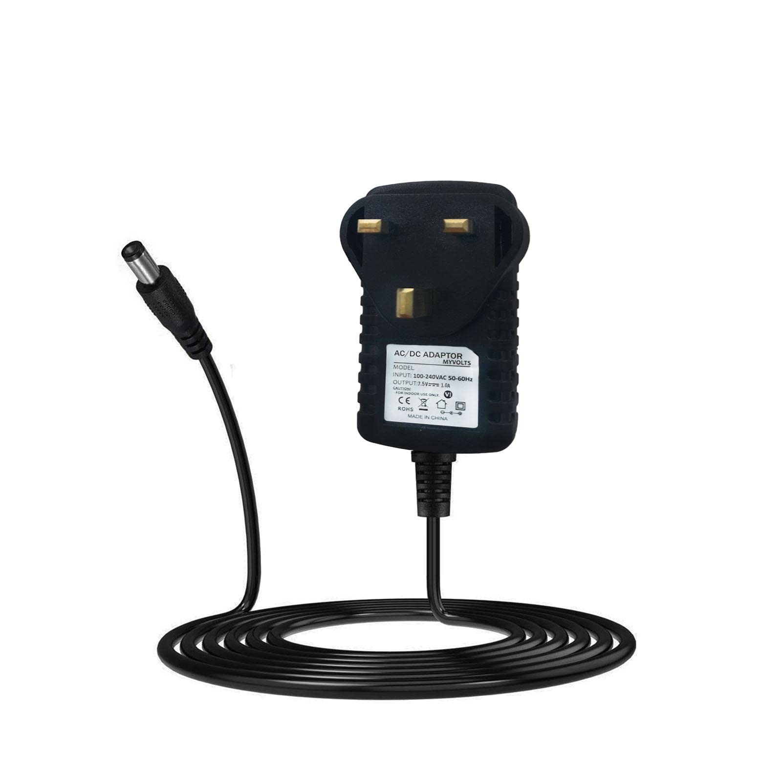MyVolts 7.5V AC/DC Power Adapter for Roberts Revival Mini DAB Radio - UK Plug - Replacement Charger for Home, Office & Travel Use
