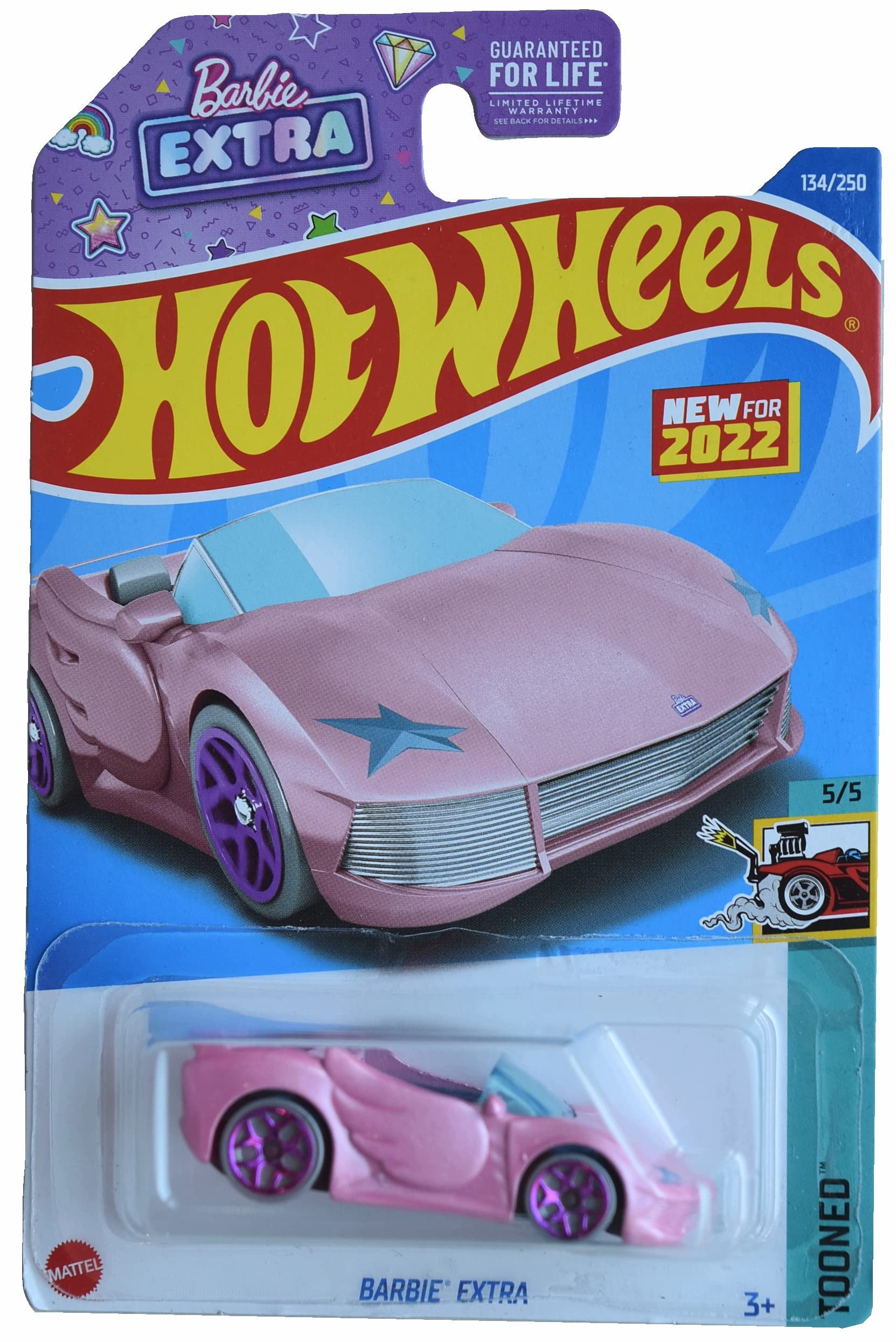 Hot Wheels Barbie Extra Tooned 5/5 Pink Die-Cast Toy Car - Collectible Gift for Kids & Adults - Perfect for Playtime, Display & Barbie Themed Collections