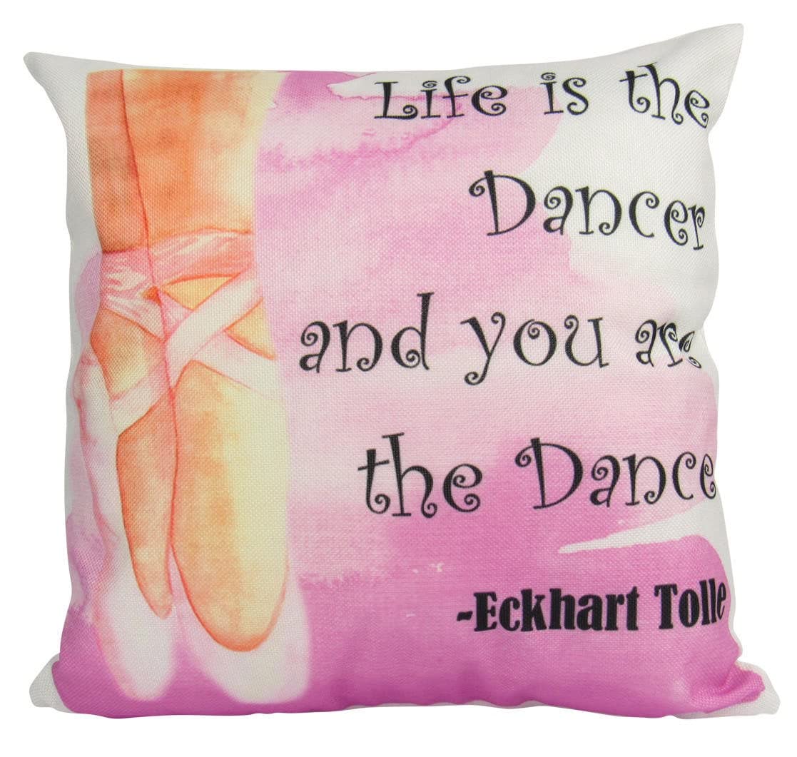 Ballerina Flats Throw Pillow Cover - Elegant Dance Quote Home Decor Gift for Her | Perfect for Bedroom, Living Room & Nursery Decor