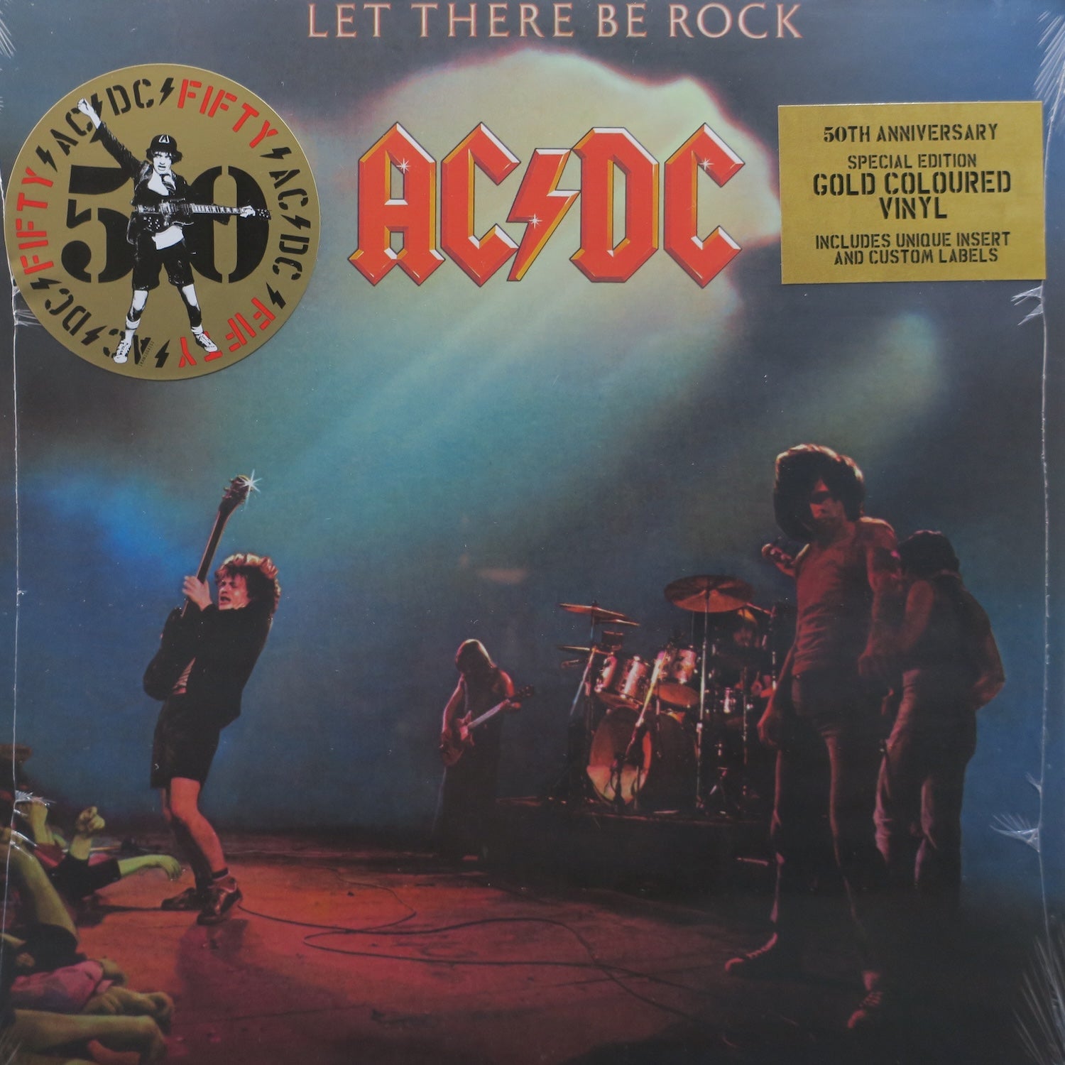 AC/DC 'Let There Be Rock' 40th Anniversary Limited Edition Gold Vinyl LP Record - Perfect for Rock Music Collectors & Vinyl Enthusiasts, Great Gift for Music Lovers
