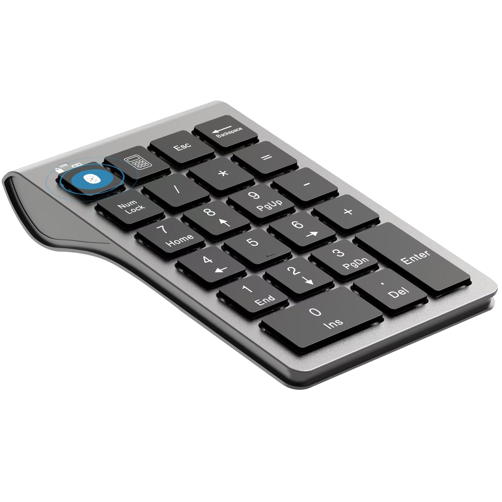 Rechargeable Bluetooth Numeric Keypad for Laptop - Wireless & Wired 22-Key USB Number Pad for MacBook, Chromebook, Surface Pro - Perfect for Accounting, Data Entry and Office Work