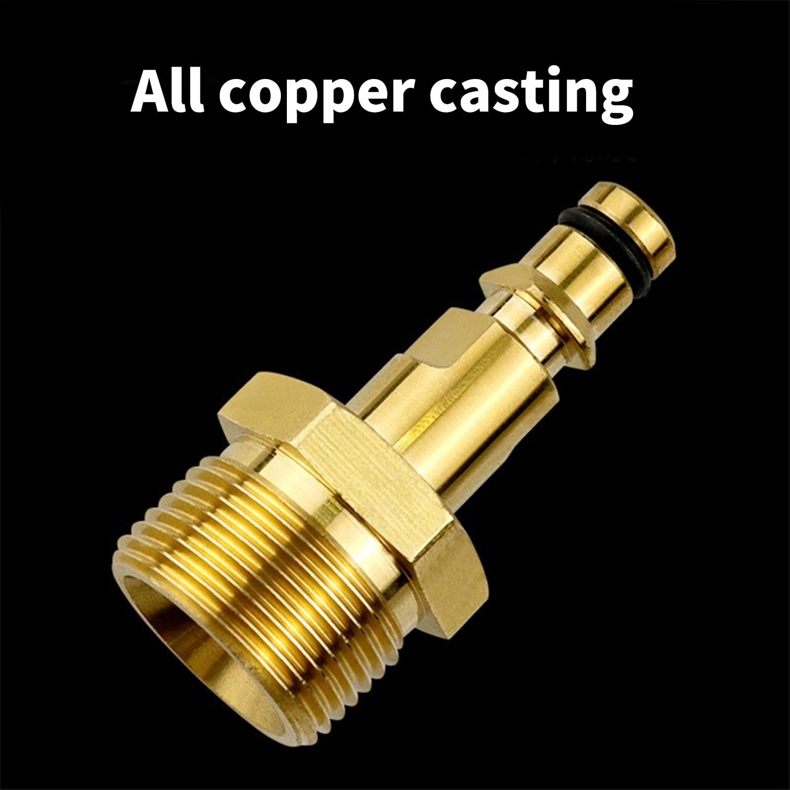 BLULILY Heavy Duty Brass Pressure Washer Hose Connectors - Quick Connect Fittings Adapter for Power Washers - Perfect for Car Washing, Deck Cleaning & Outdoor Equipment Maintenance
