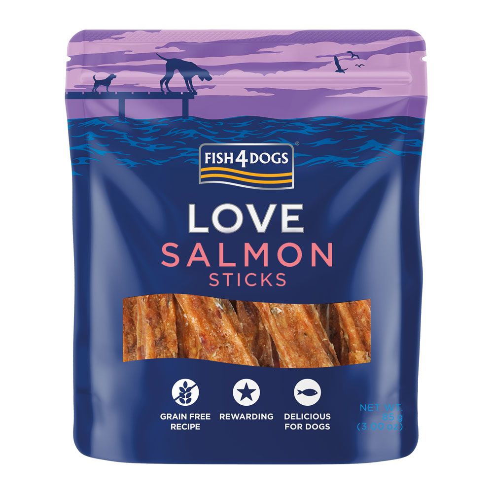 100% Natural Salmon Sticks for Dogs - Healthy & Delicious Dog Treats for Training, Rewards & Dental Care - High Protein Snacks for Puppies & Adult Dogs
