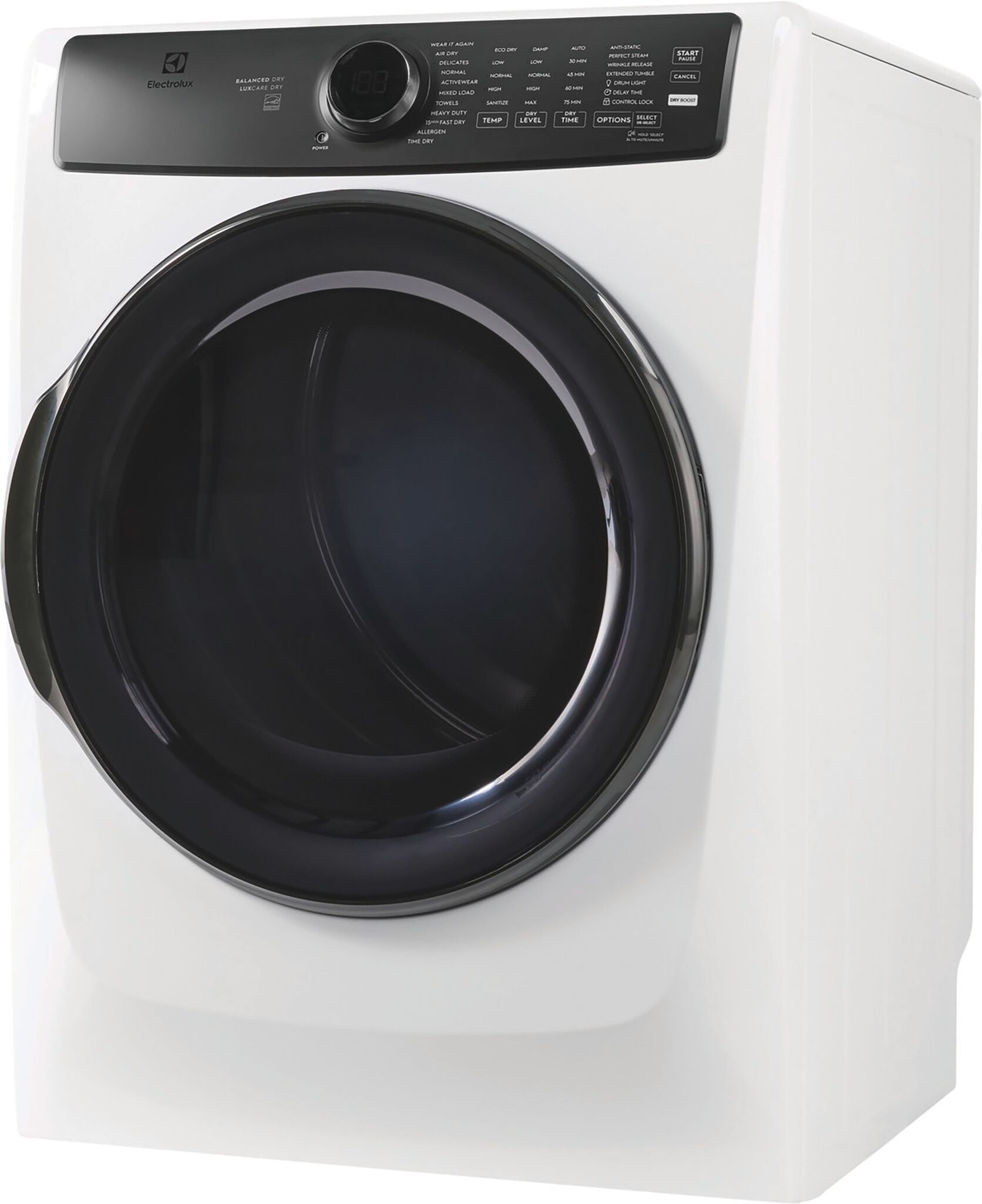 Electrolux ELFG7738AW 8 Cu. Ft. White Front Load Gas Dryer with Perfect Steam Technology - Ideal for Large Families & Energy-Efficient Laundry Care